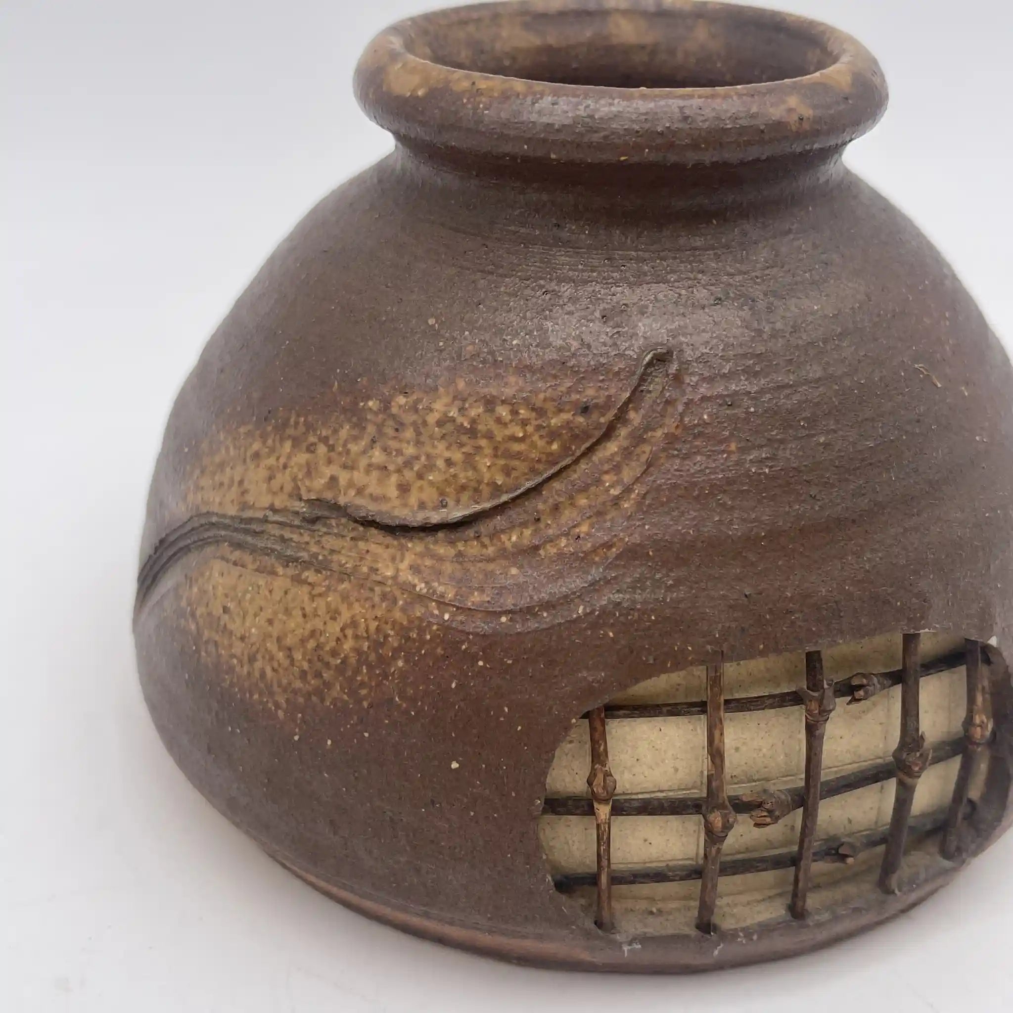[Reuse] Flower vases (vases) / Pottery / Japan / Bamboo lattice