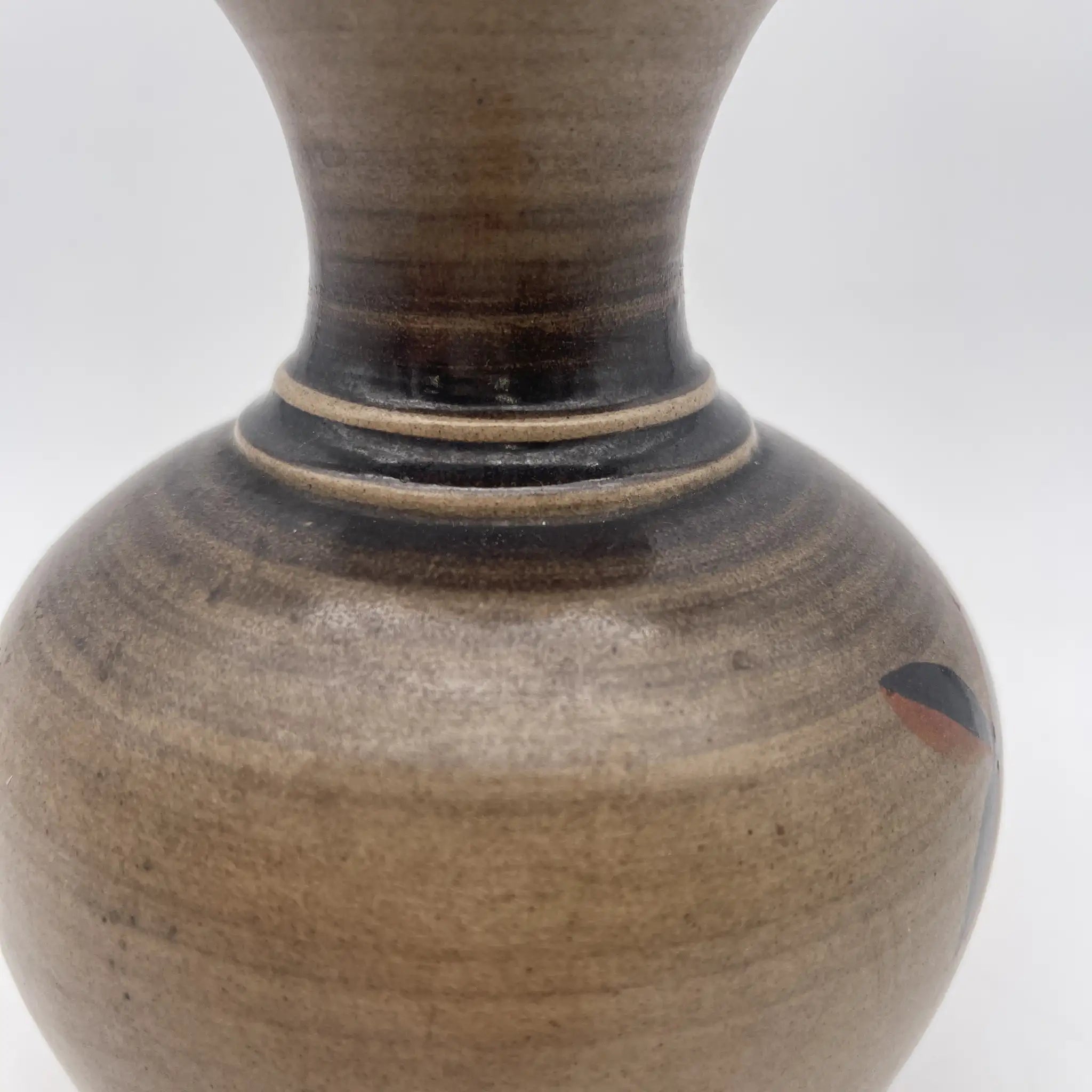 [Vintage] Flower vase / Mid-century / Estimated 1960-1970s / Pottery / Sweden / Hand painted