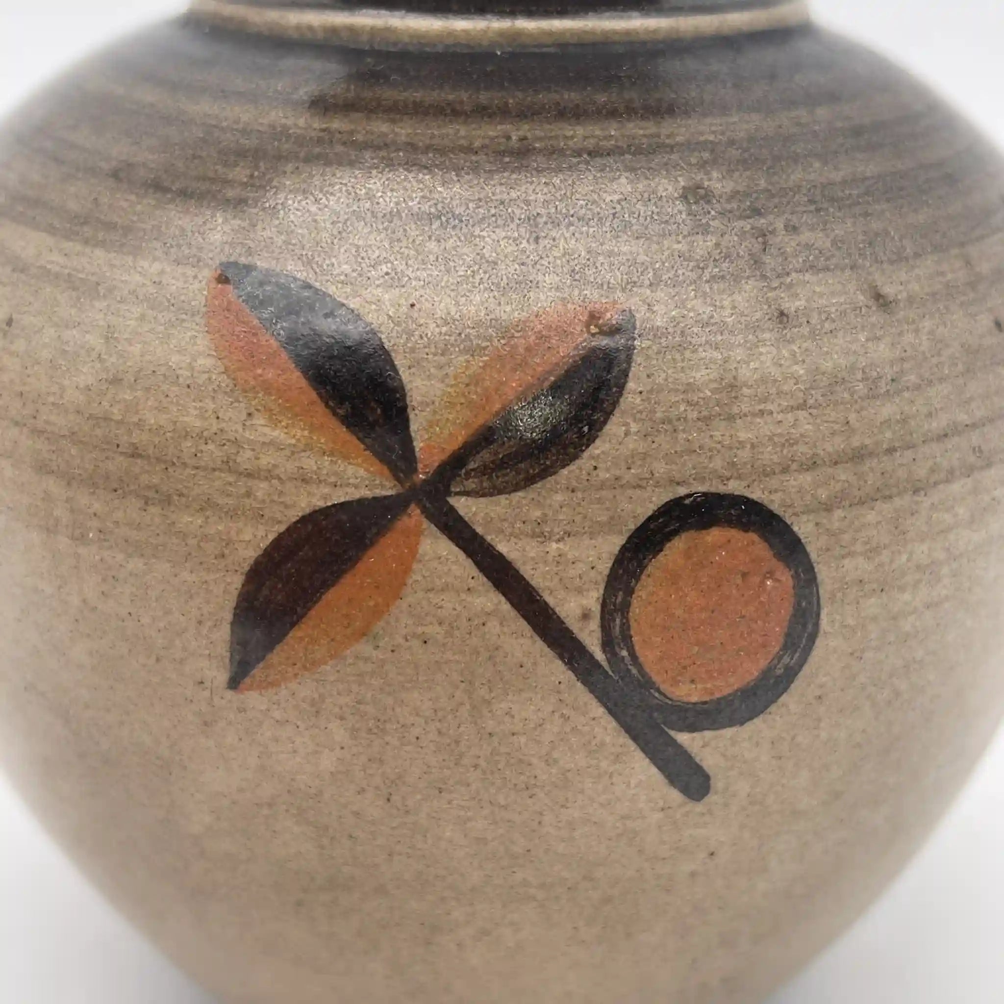 [Vintage] Flower vase / Mid-century / Estimated 1960-1970s / Pottery / Sweden / Hand painted