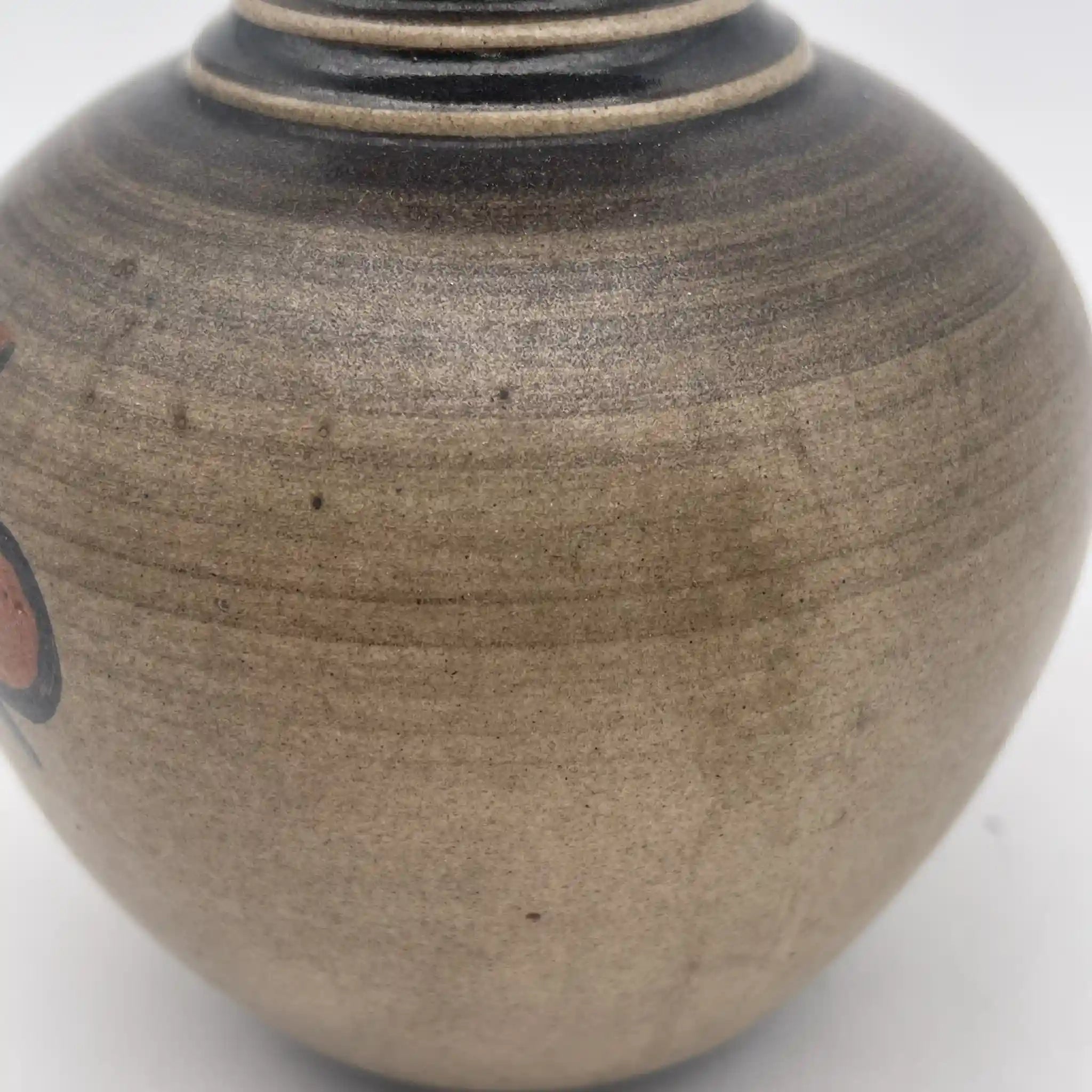 [Vintage] Flower vase / Mid-century / Estimated 1960-1970s / Pottery / Sweden / Hand painted