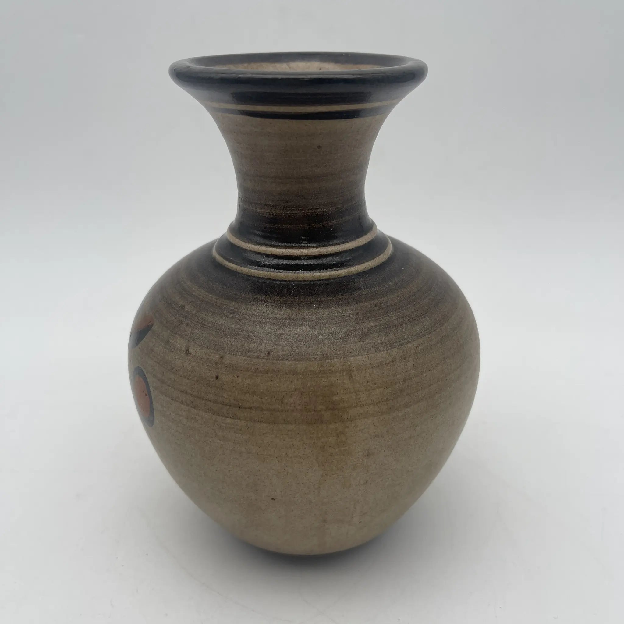 [Vintage] Flower vase / Mid-century / Estimated 1960-1970s / Pottery / Sweden / Hand painted