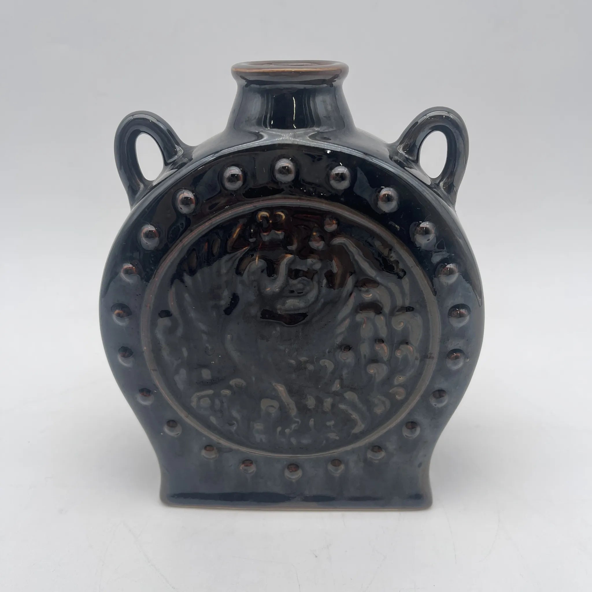 [Vintage] Flower vase / Estimated 1960-1970s / Ceramics / Europe / Embossed, Medallion
