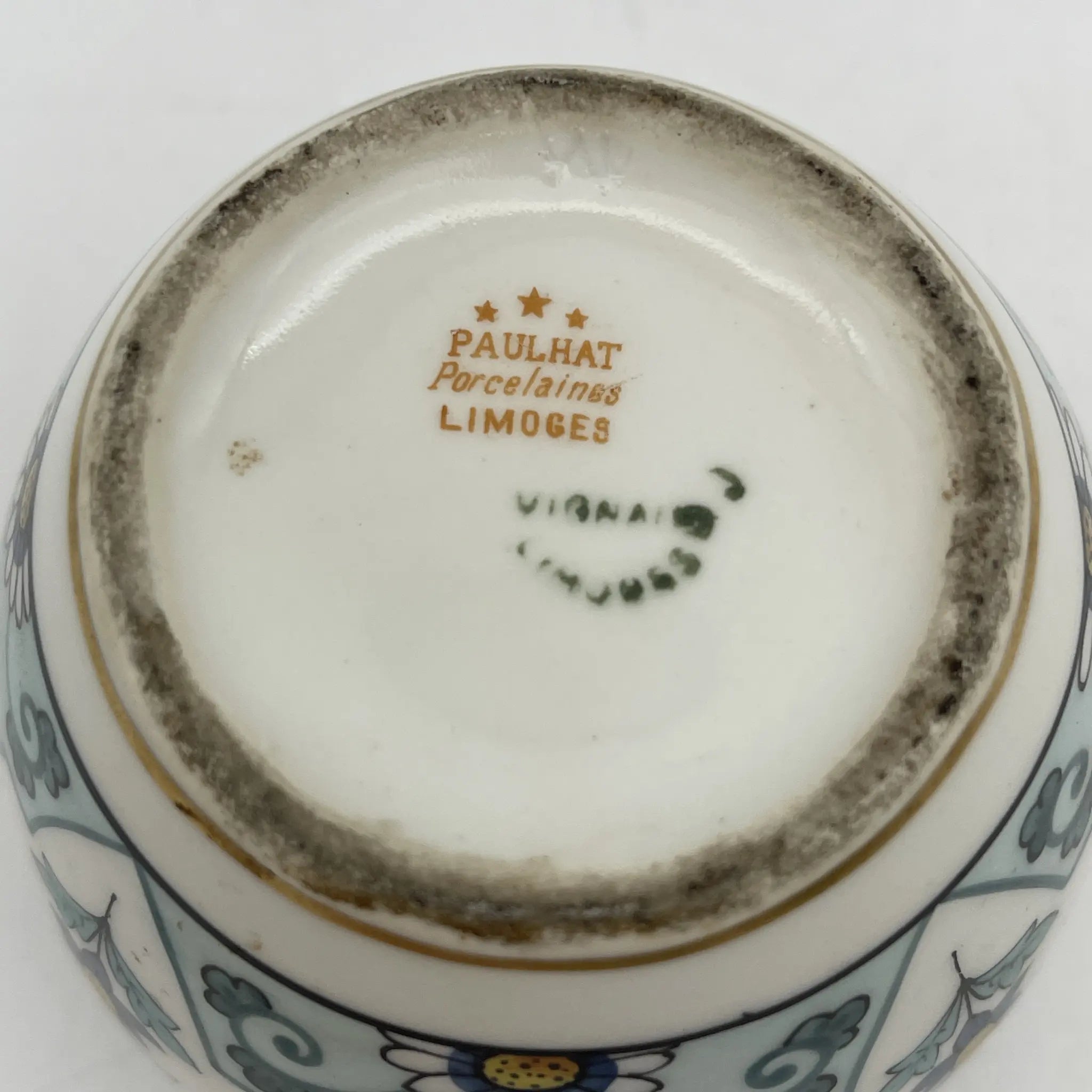 【葡萄酒】花卉基地（花瓶）/里摩日瓷器/估计20c中期/瓷器/法国/双手柄，金色