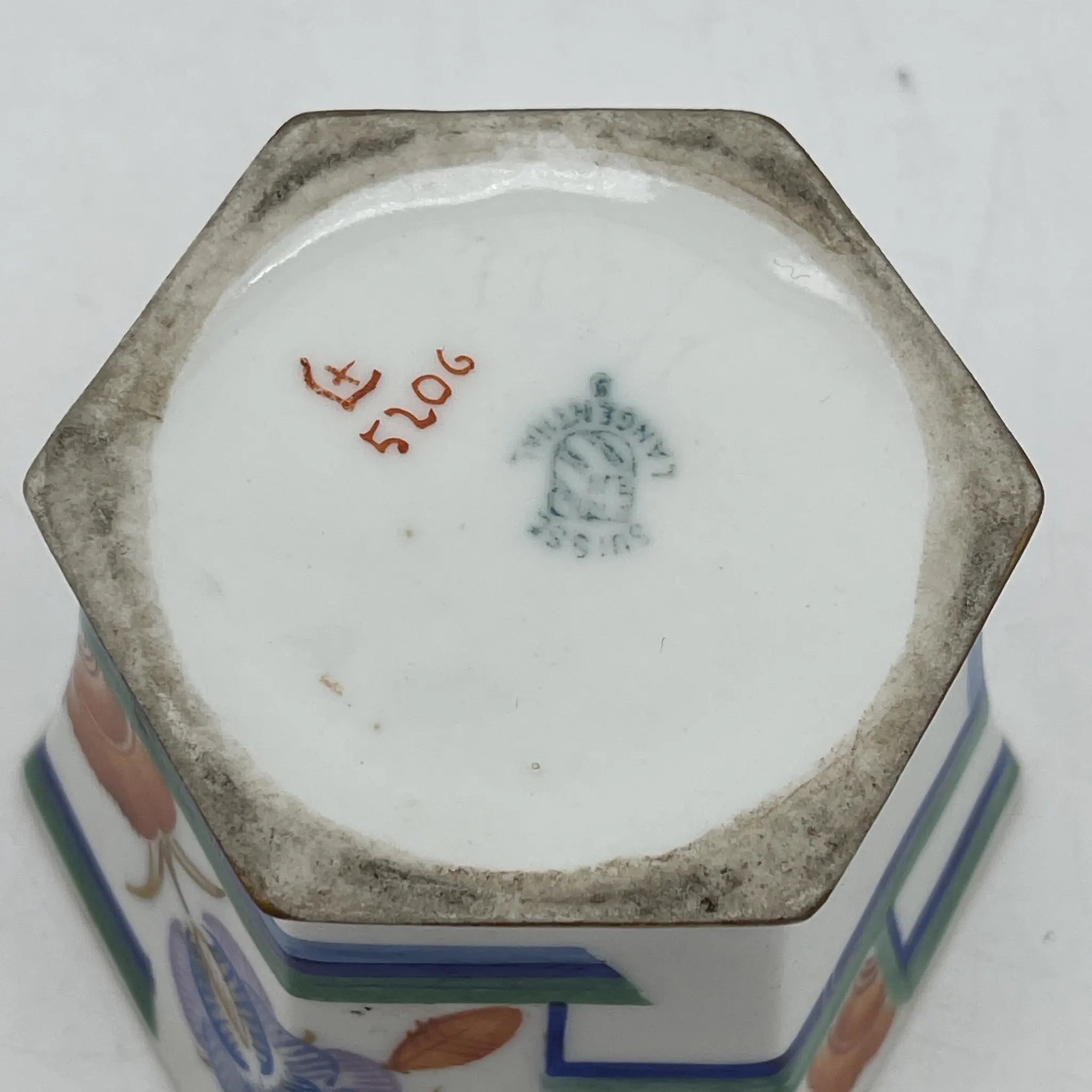 【复古】装饰盒（小盒）/ Langenthal（兰根焦油）/装饰艺术/估计1930-40s /瓷器/瑞士/六角形，final