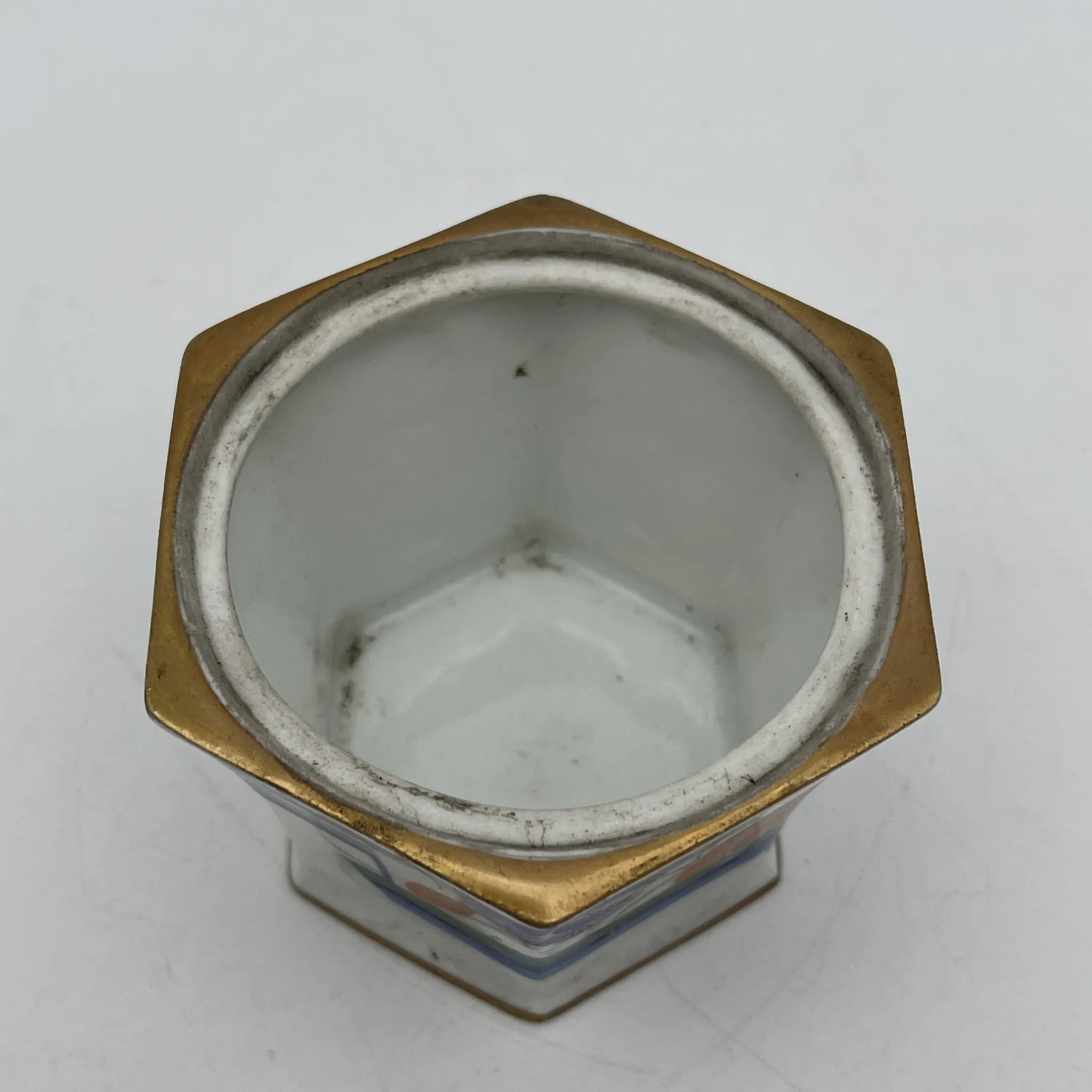 【复古】装饰盒（小盒）/ Langenthal（兰根焦油）/装饰艺术/估计1930-40s /瓷器/瑞士/六角形，final