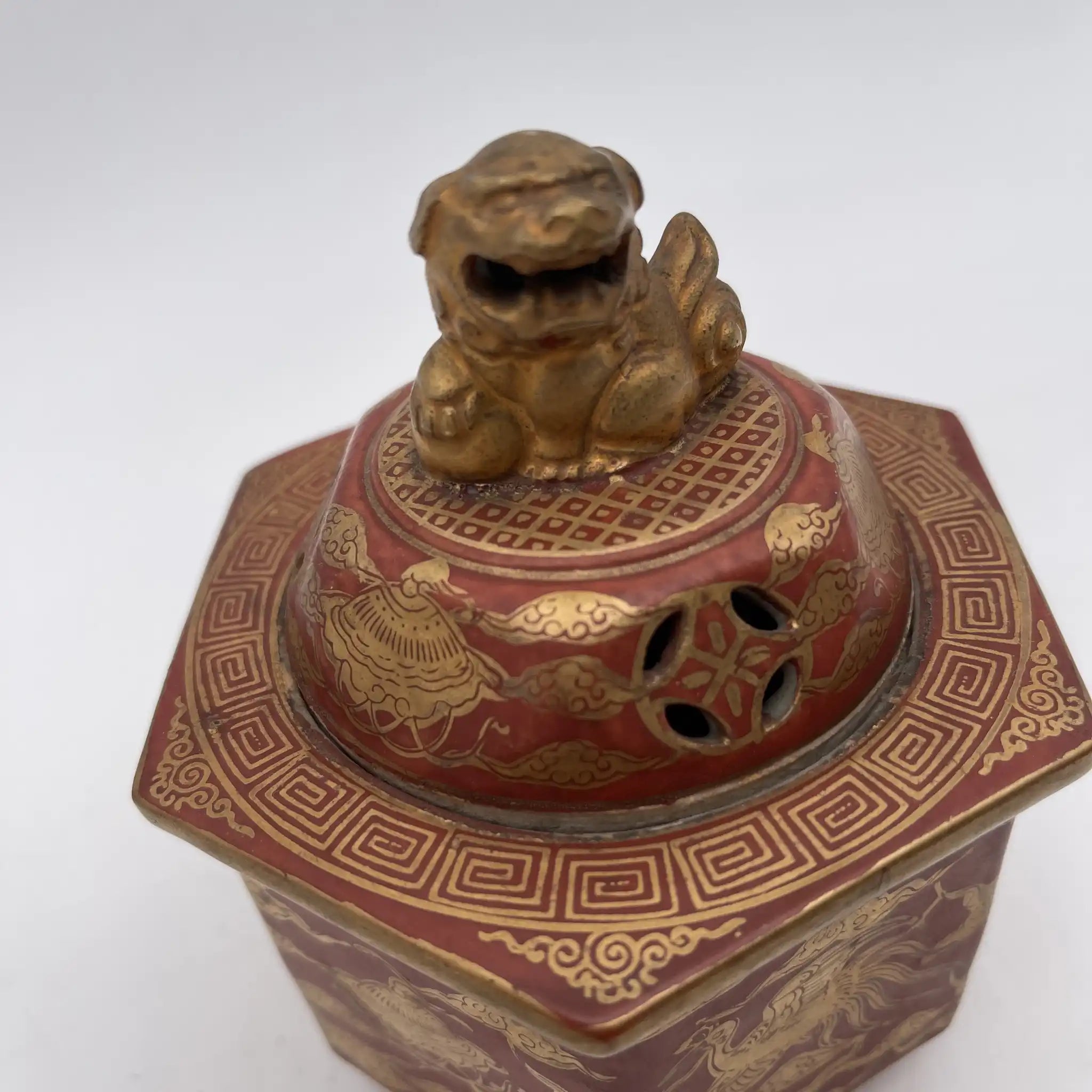 六面香炉　角福　陶器　骨董　美術品 六面香炉 角福 陶器 骨董 美術品 【公式通販】