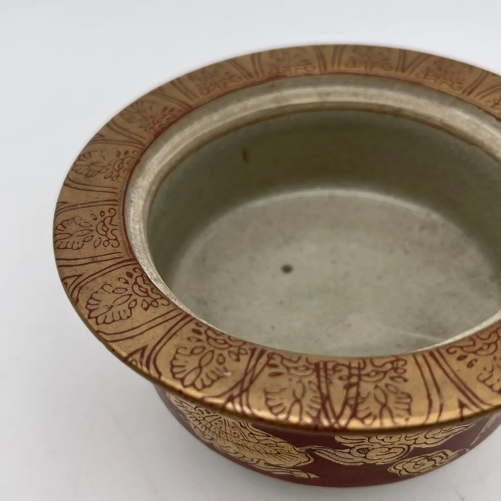 【骨董品】 香炉 / 永楽 / 明治末-大正 / 陶器 / 日本 / 鳳凰, 宝尽くし文, 三足