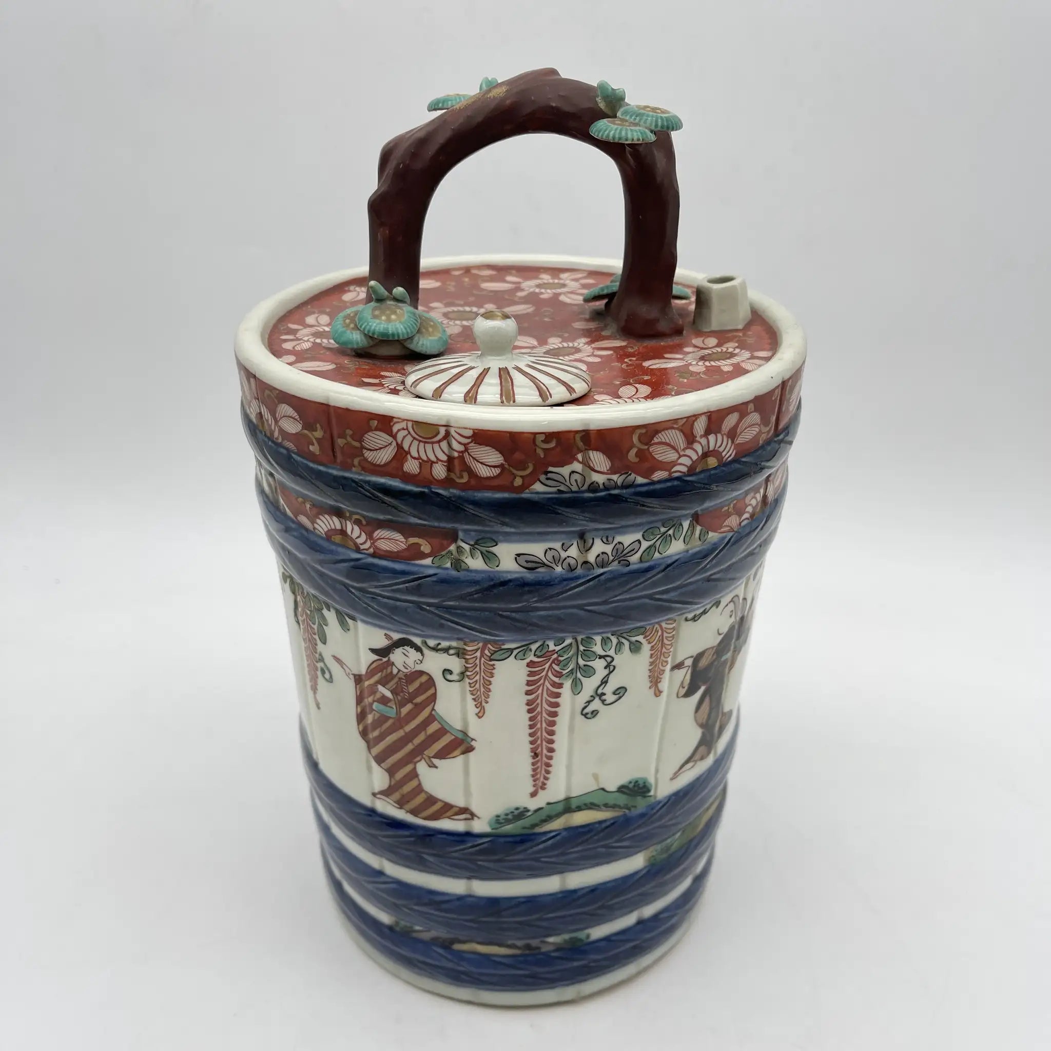 【复古】灰落/估计20c中期/瓷器/日本/手桶型