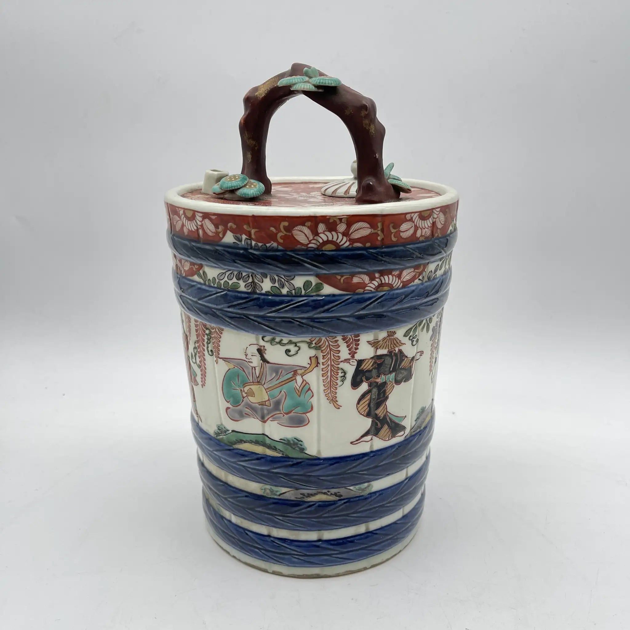 【复古】灰落/估计20c中期/瓷器/日本/手桶型