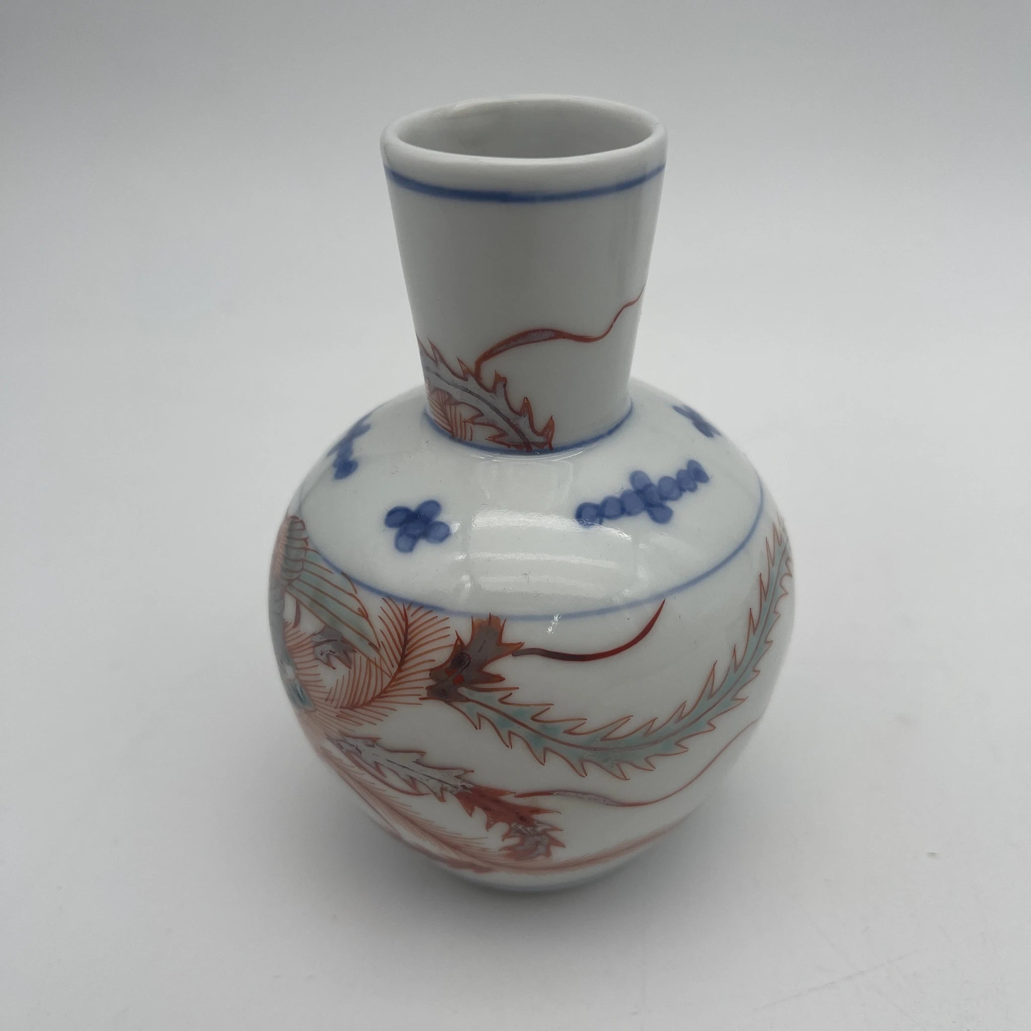 [Vintage] Sake bottle & choko 7P / Estimated late 20C / Porcelain / Japan / Phoenix