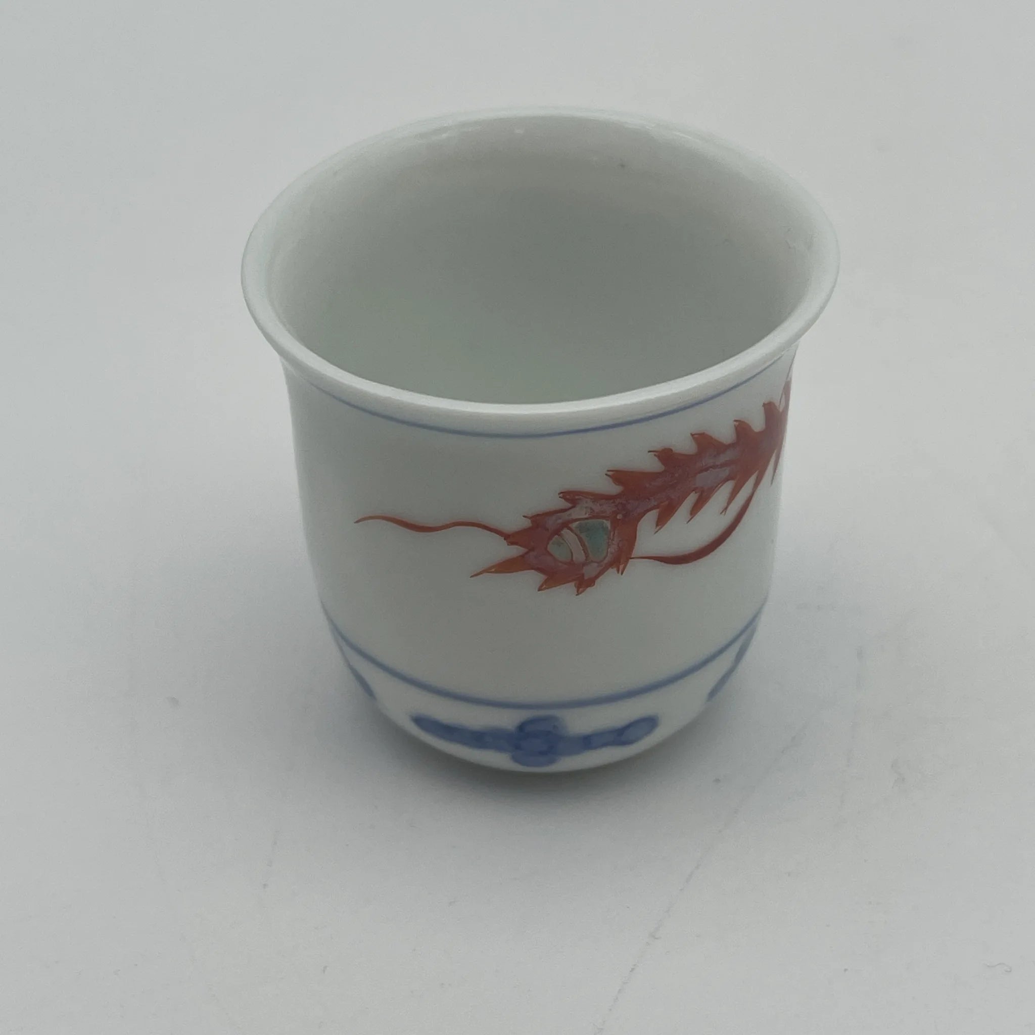 [Vintage] Sake bottle & choko 7P / Estimated late 20C / Porcelain / Japan / Phoenix