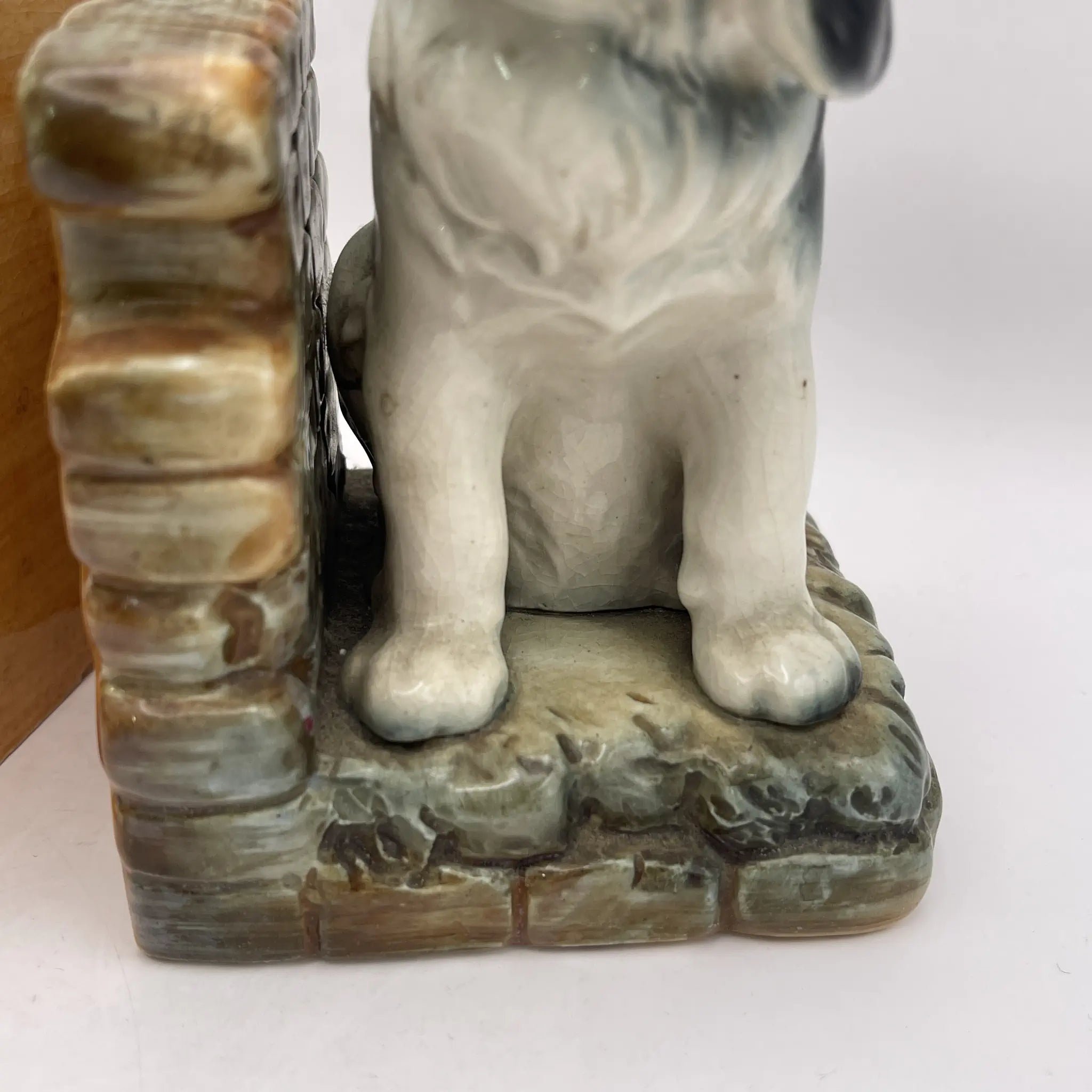 [Vintage] Bookend 2P / Pekingese / Estimated mid-20C / Pottery / Japan