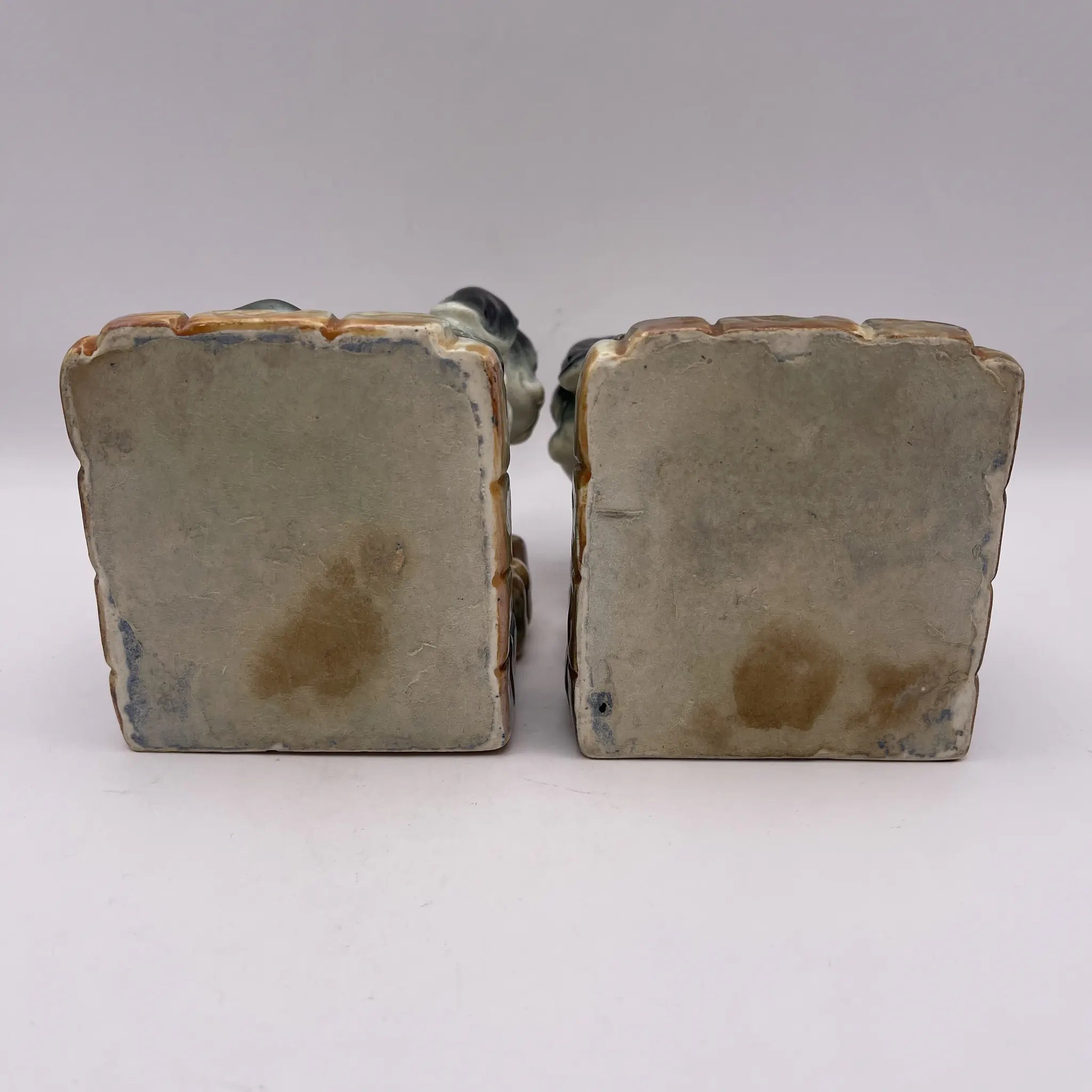 [Vintage] Bookend 2P / Pekingese / Estimated mid-20C / Pottery / Japan