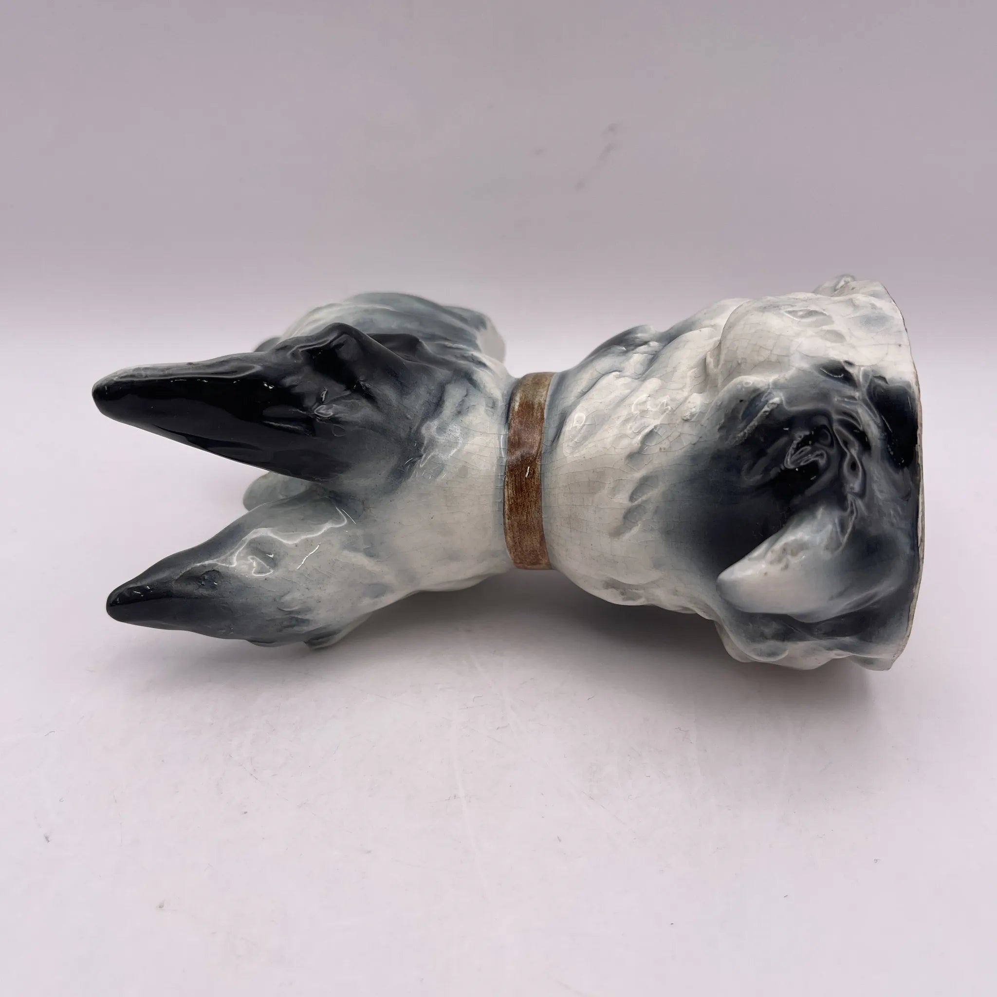 [Vintage] Figurine (ceramic doll) / Schnauzer / Estimated mid-20C / Pottery / Japan