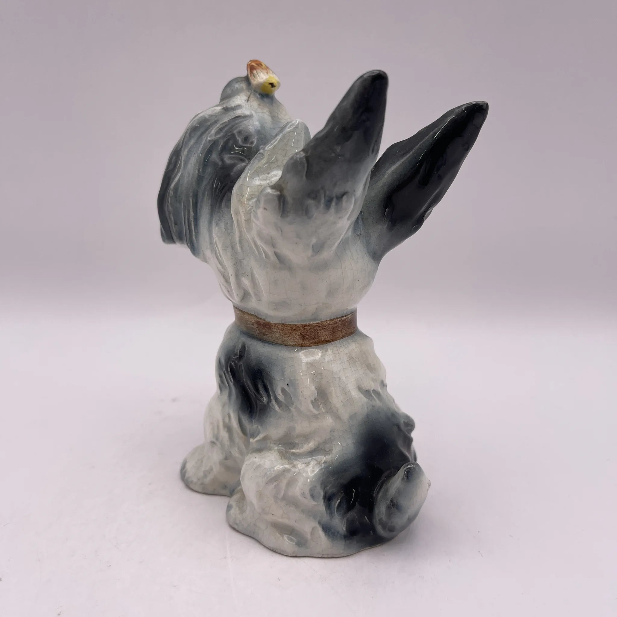 [Vintage] Figurine (ceramic doll) / Schnauzer / Estimated mid-20C / Pottery / Japan