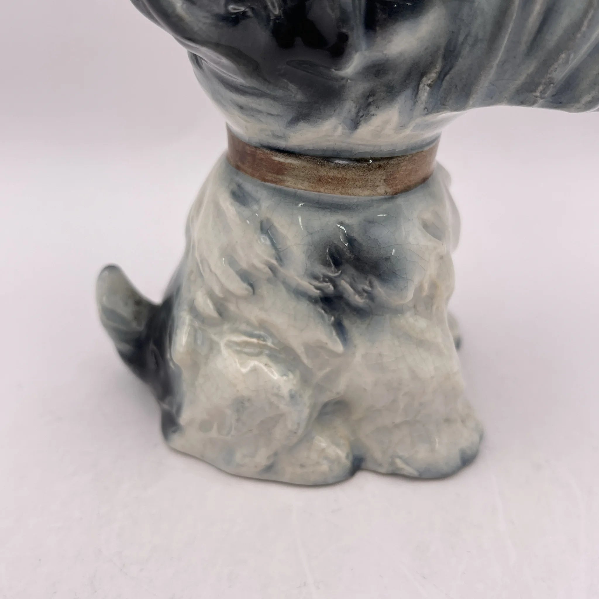 [Vintage] Figurine (ceramic doll) / Schnauzer / Estimated mid-20C / Pottery / Japan