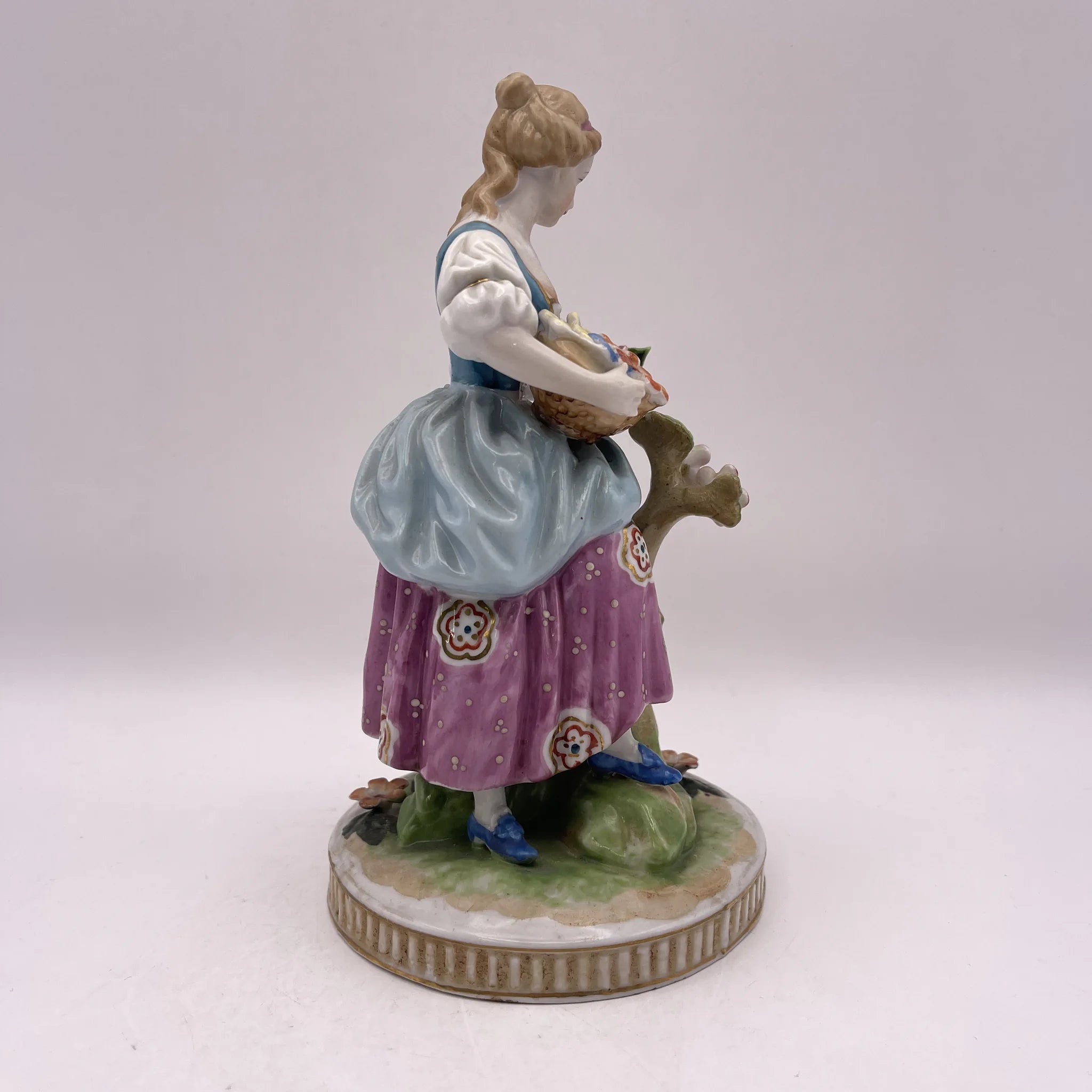 [Vintage] Figurine (ceramic doll) / Estimated mid-20C / Porcelain / Japan / Meissen-Dresden style