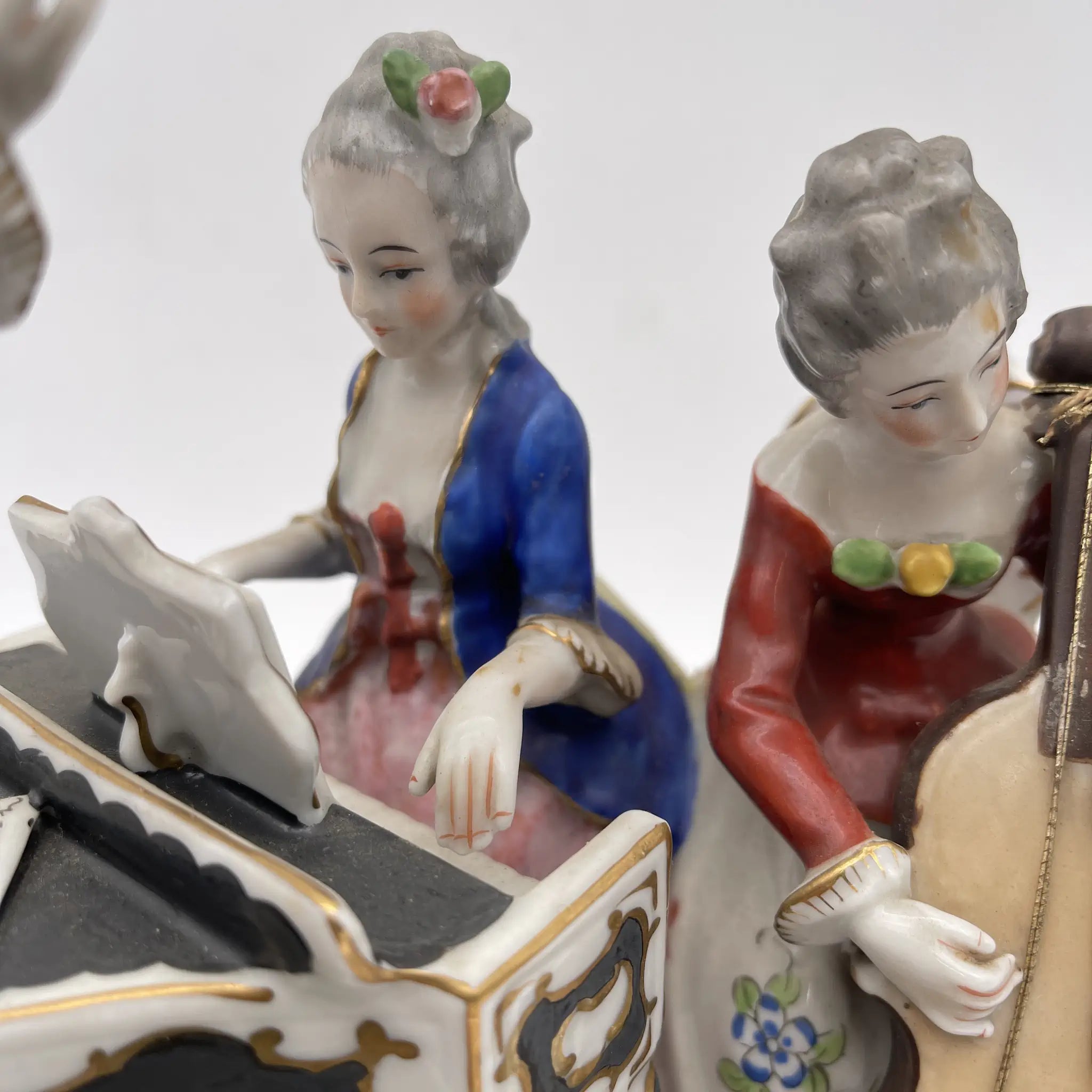 [Vintage] Figurine (ceramic doll) / Estimated mid-20C / Porcelain / Japan / Meissen-Dresden style