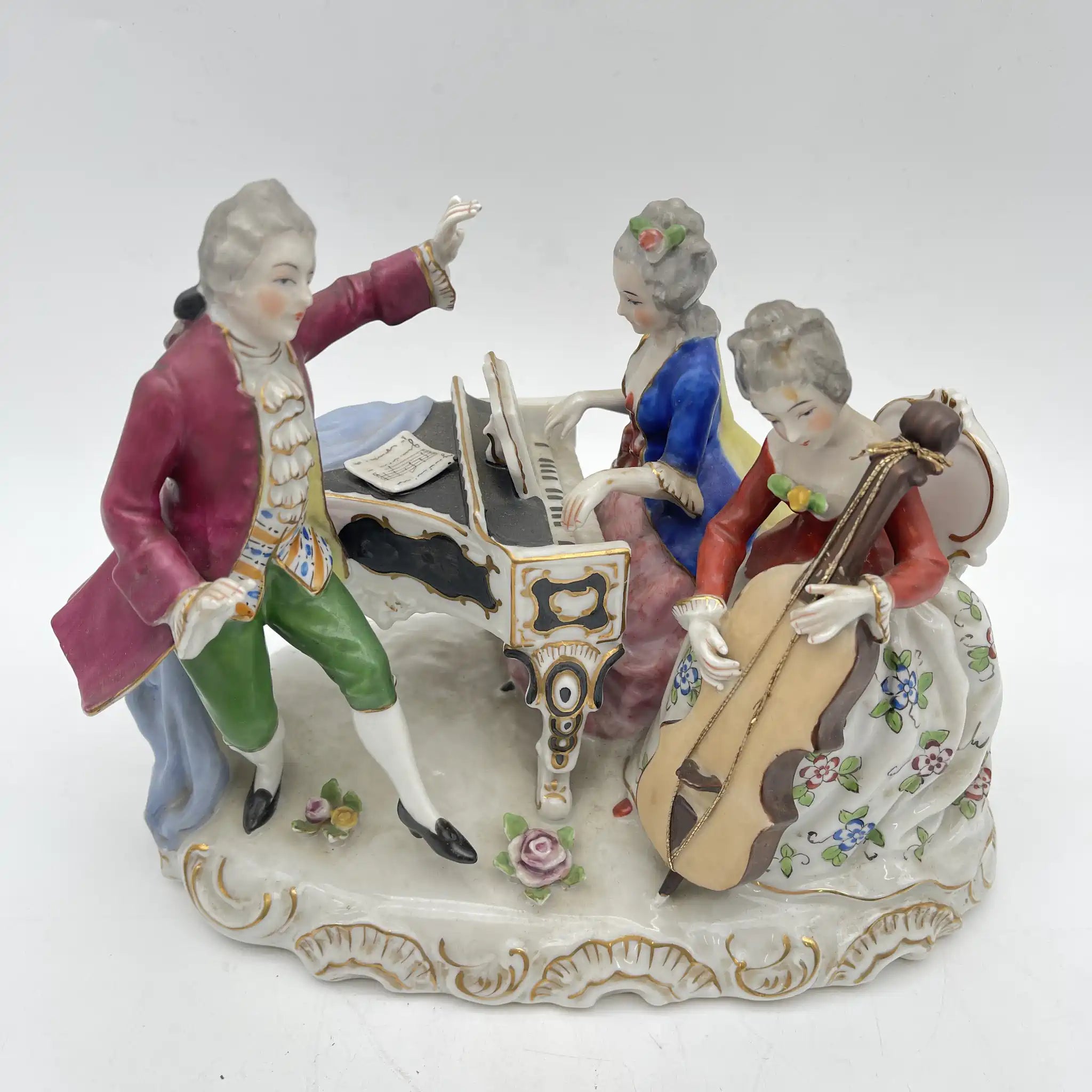 [Vintage] Figurine (ceramic doll) / Estimated mid-20C / Porcelain / Japan / Meissen-Dresden style