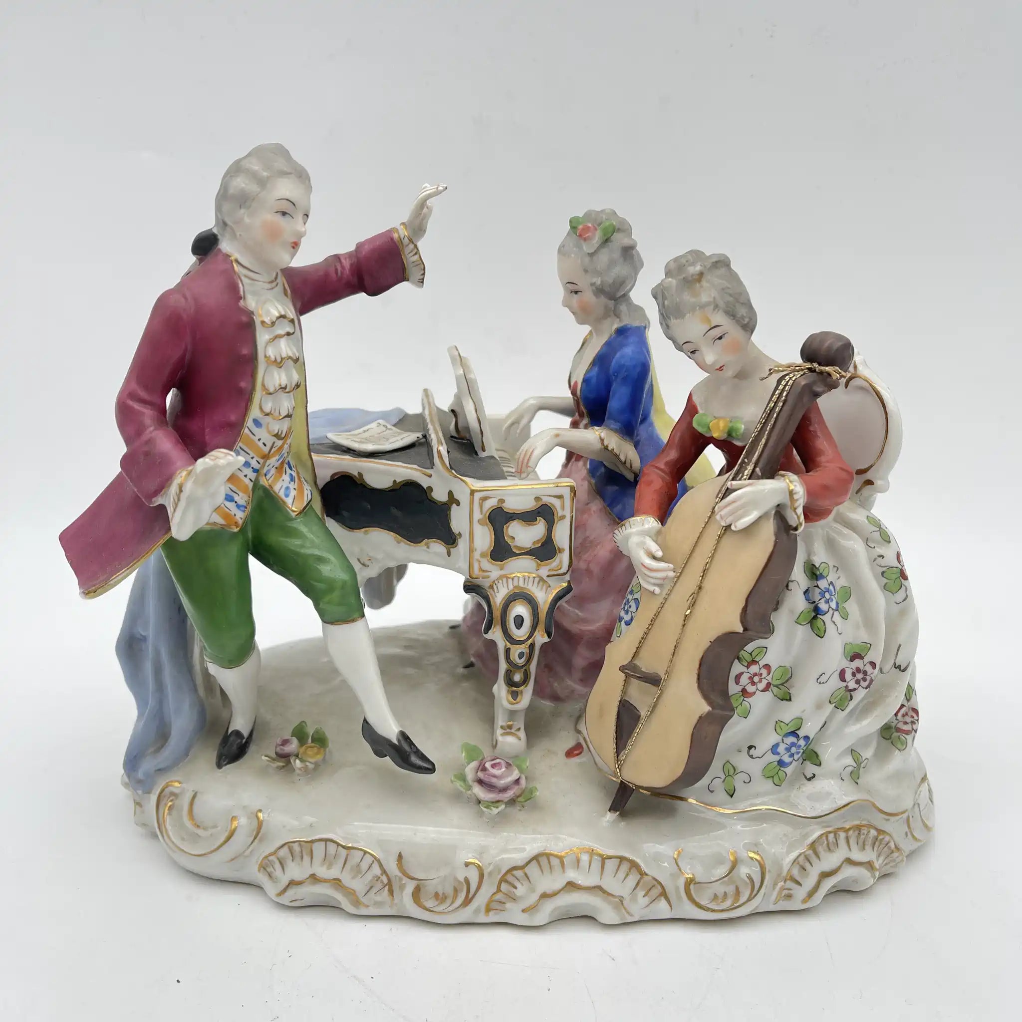 [Vintage] Figurine (ceramic doll) / Estimated mid-20C / Porcelain / Japan / Meissen-Dresden style