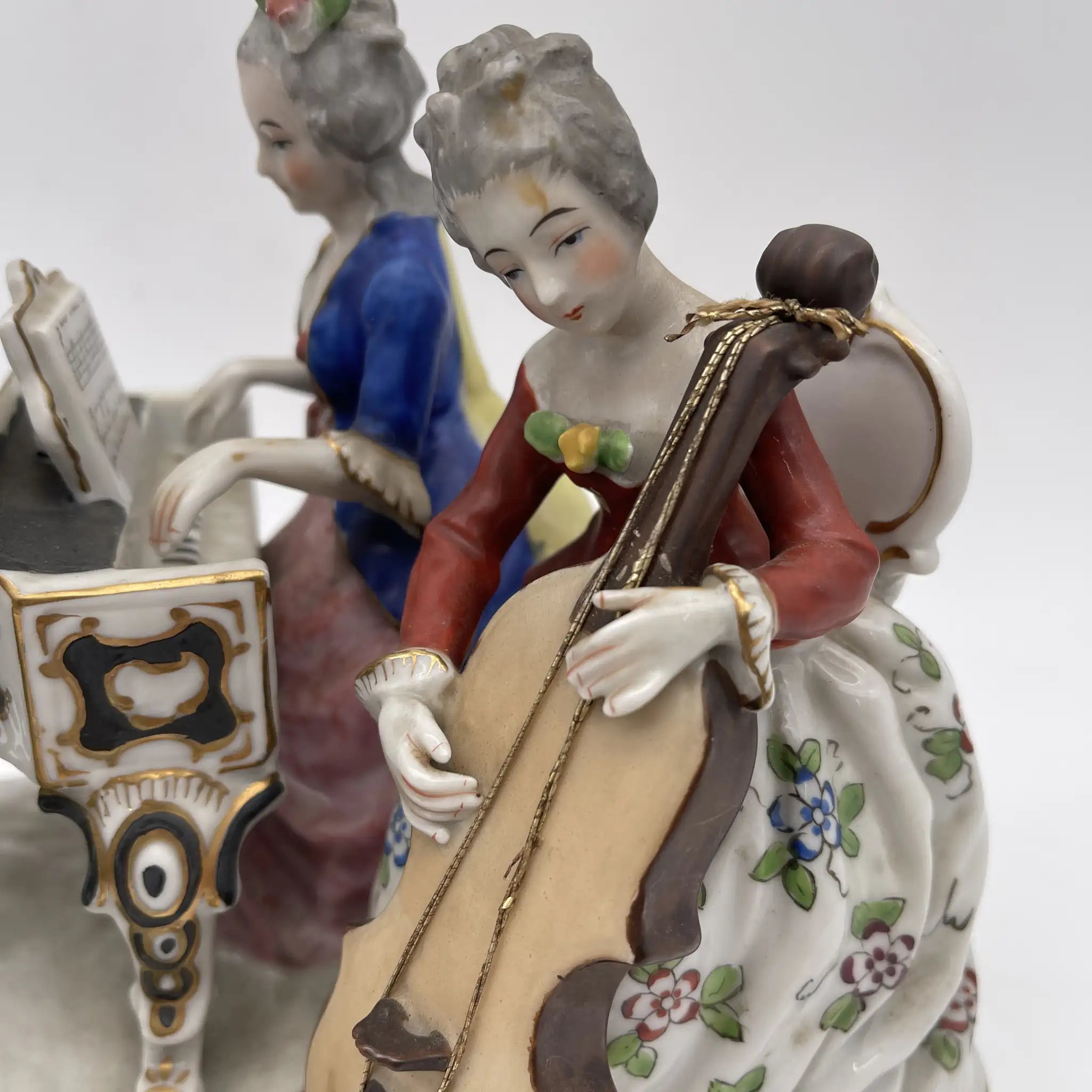 [Vintage] Figurine (ceramic doll) / Estimated mid-20C / Porcelain / Japan / Meissen-Dresden style