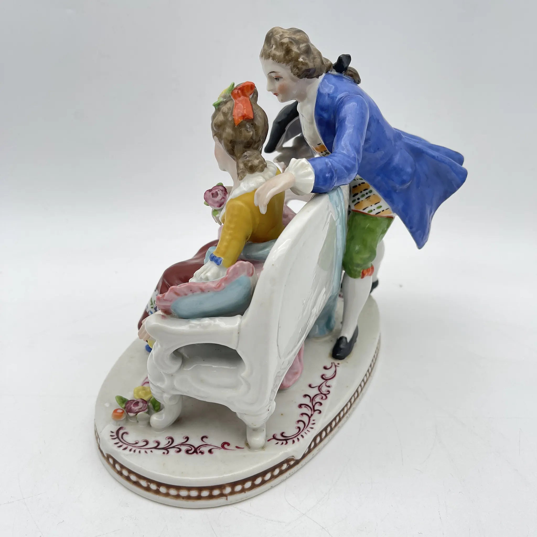 [Vintage] Figurine (ceramic doll) / Estimated mid-20C / Porcelain / Japan / Meissen-Dresden style