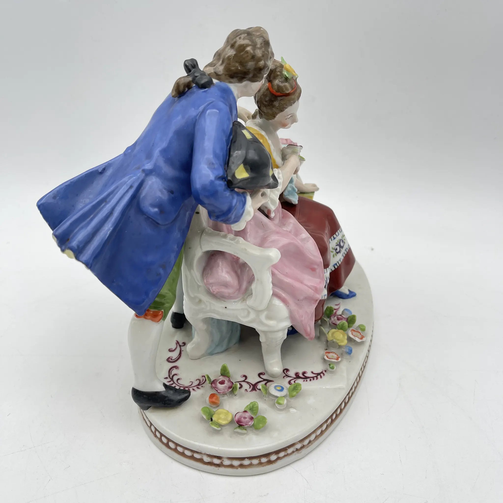 [Vintage] Figurine (ceramic doll) / Estimated mid-20C / Porcelain / Japan / Meissen-Dresden style
