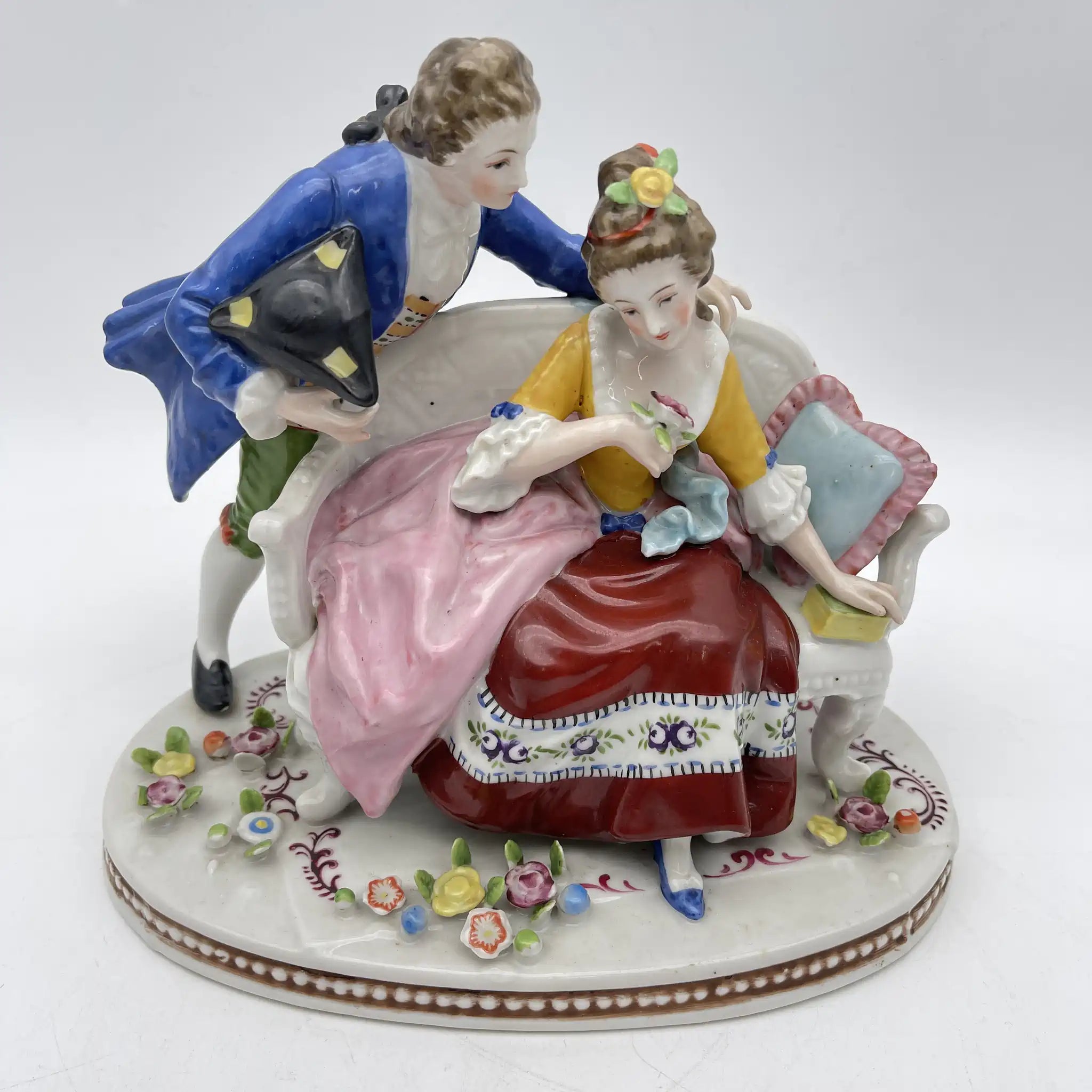 [Vintage] Figurine (ceramic doll) / Estimated mid-20C / Porcelain / Japan / Meissen-Dresden style