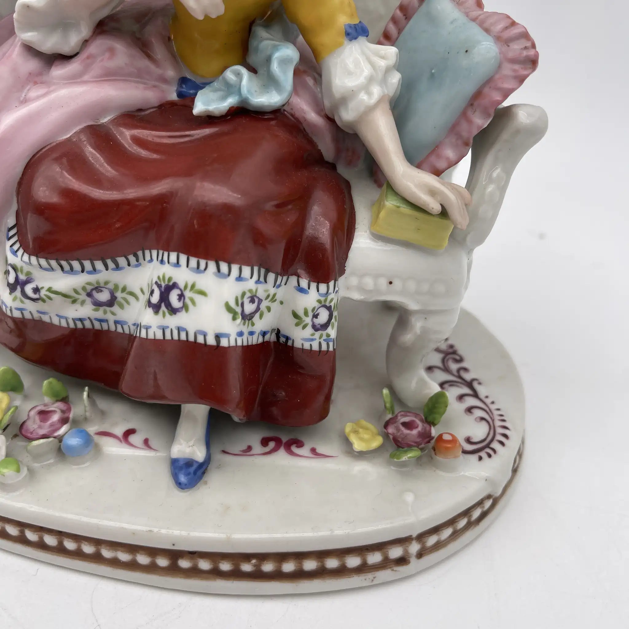 [Vintage] Figurine (ceramic doll) / Estimated mid-20C / Porcelain / Japan / Meissen-Dresden style