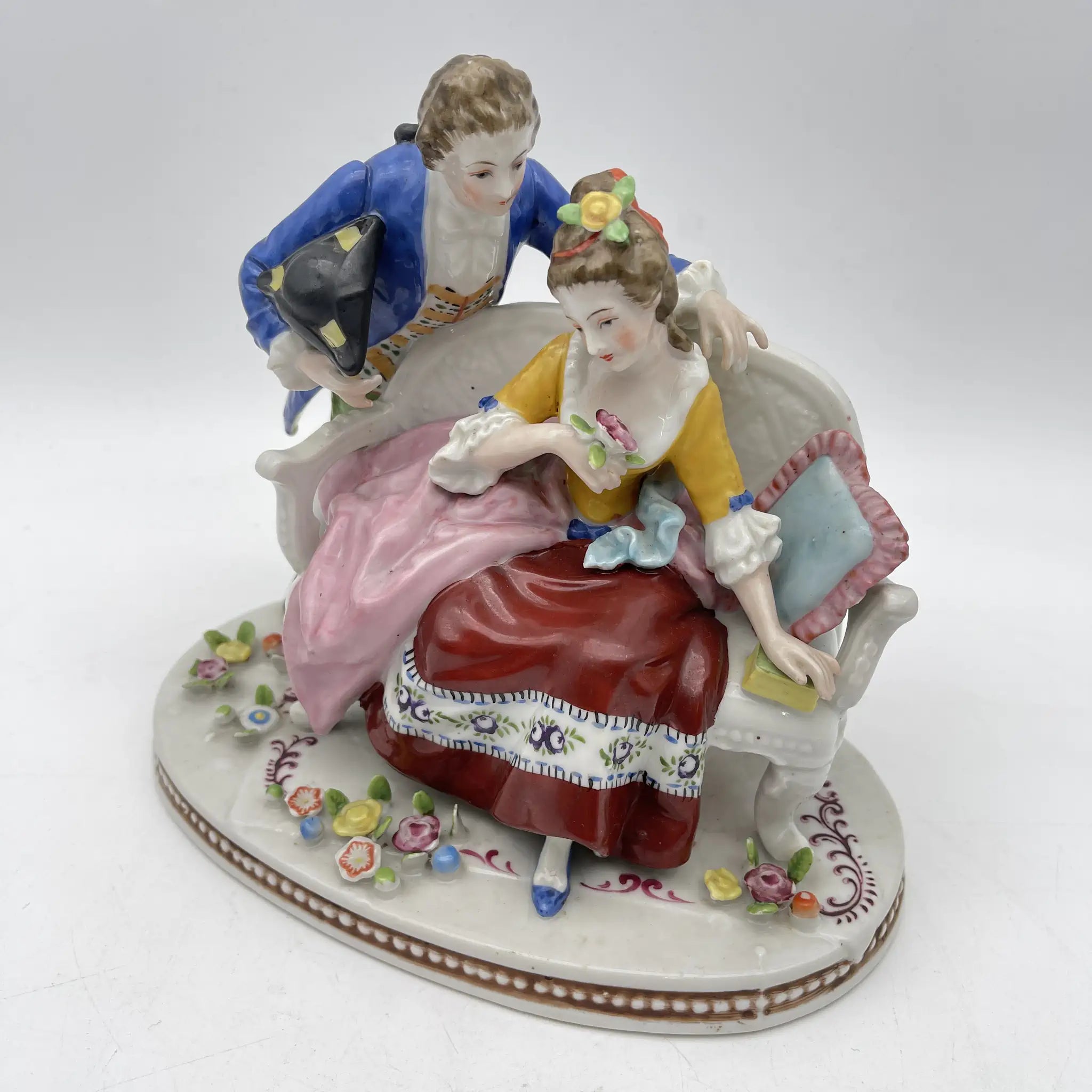 [Vintage] Figurine (ceramic doll) / Estimated mid-20C / Porcelain / Japan / Meissen-Dresden style
