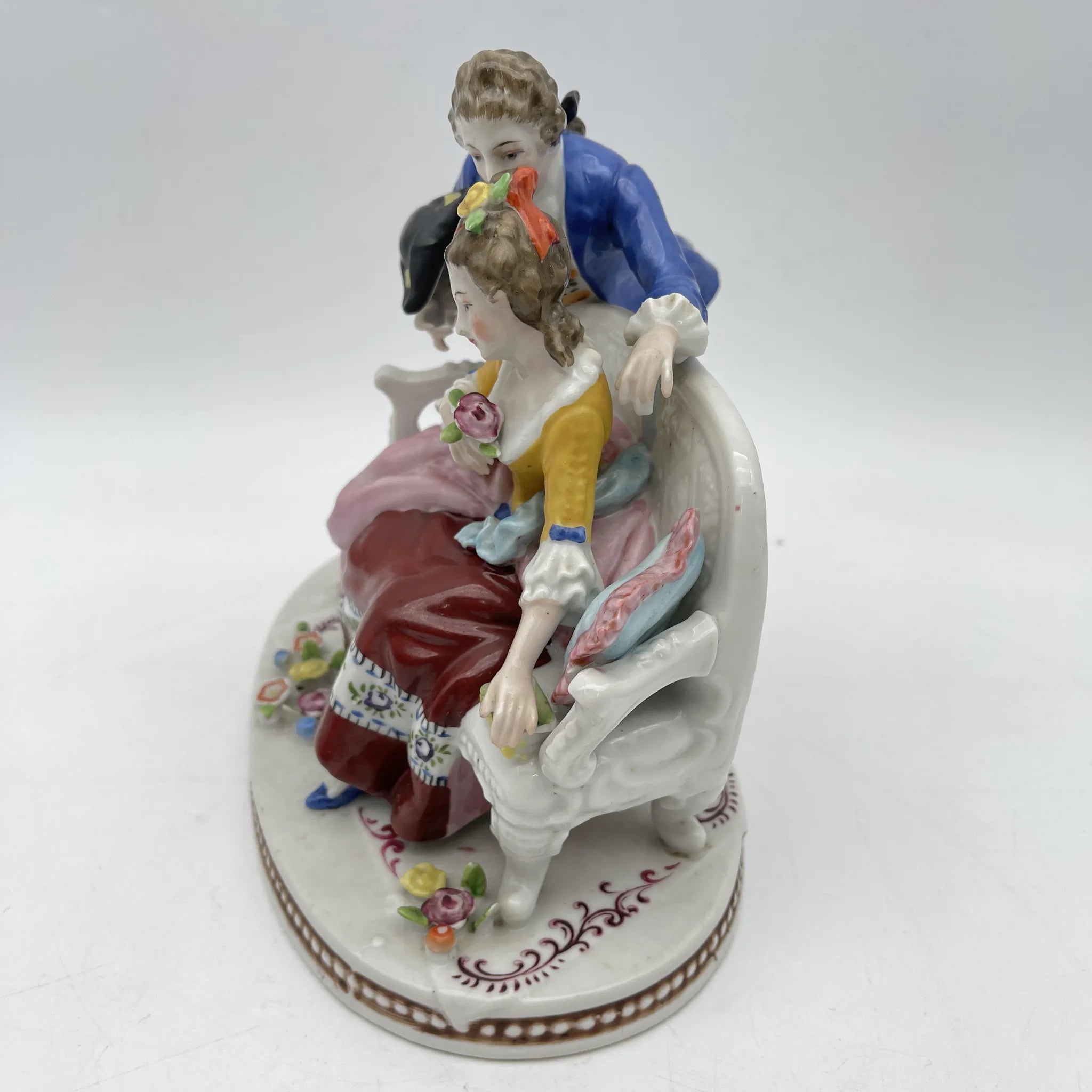 [Vintage] Figurine (ceramic doll) / Estimated mid-20C / Porcelain / Japan / Meissen-Dresden style