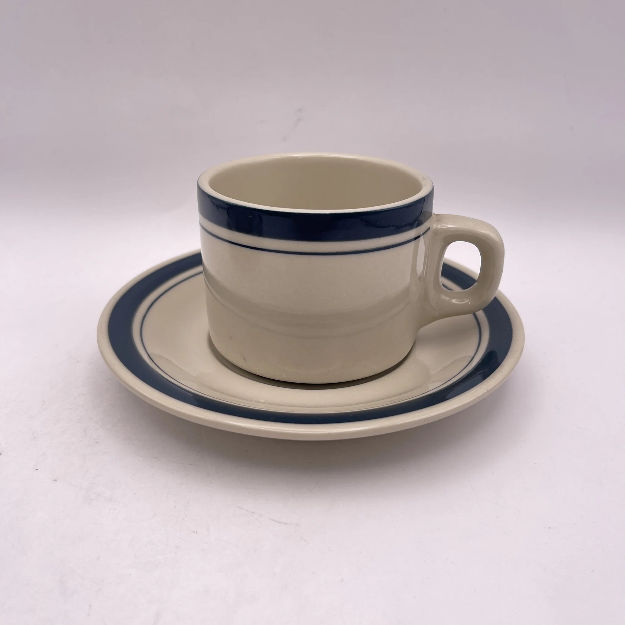[Vintage] Coffee cup & saucer 2P / LUCKY / Estimated late 20C / Ceramics / Japan