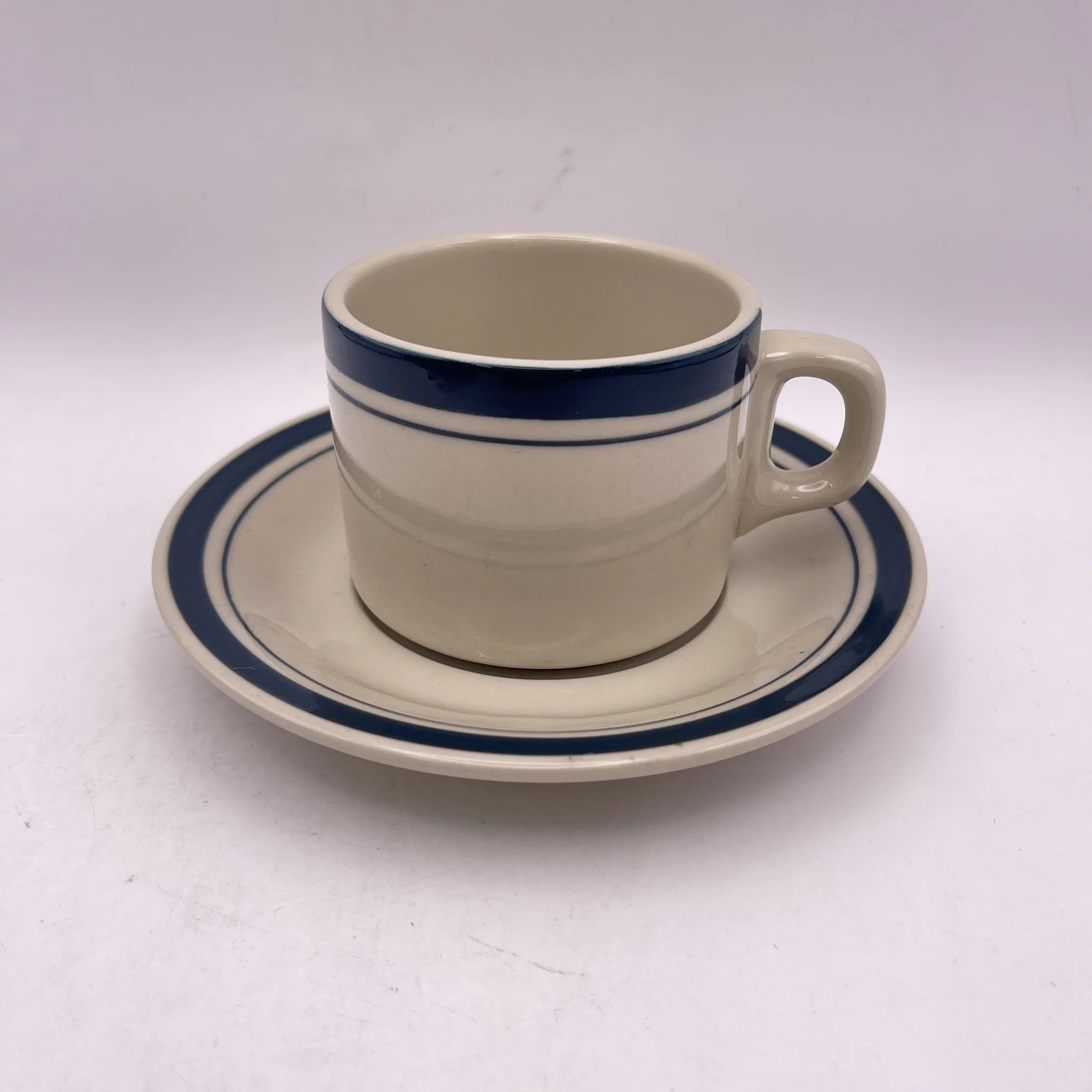 [Vintage] Coffee cup & saucer 2P / LUCKY / Estimated late 20C / Ceramics / Japan