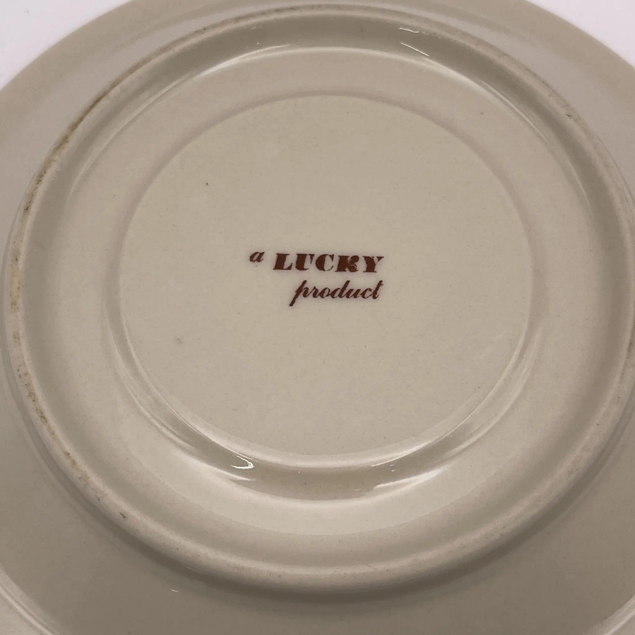 [Vintage] Coffee cup & saucer 2P / LUCKY / Estimated late 20C / Ceramics / Japan