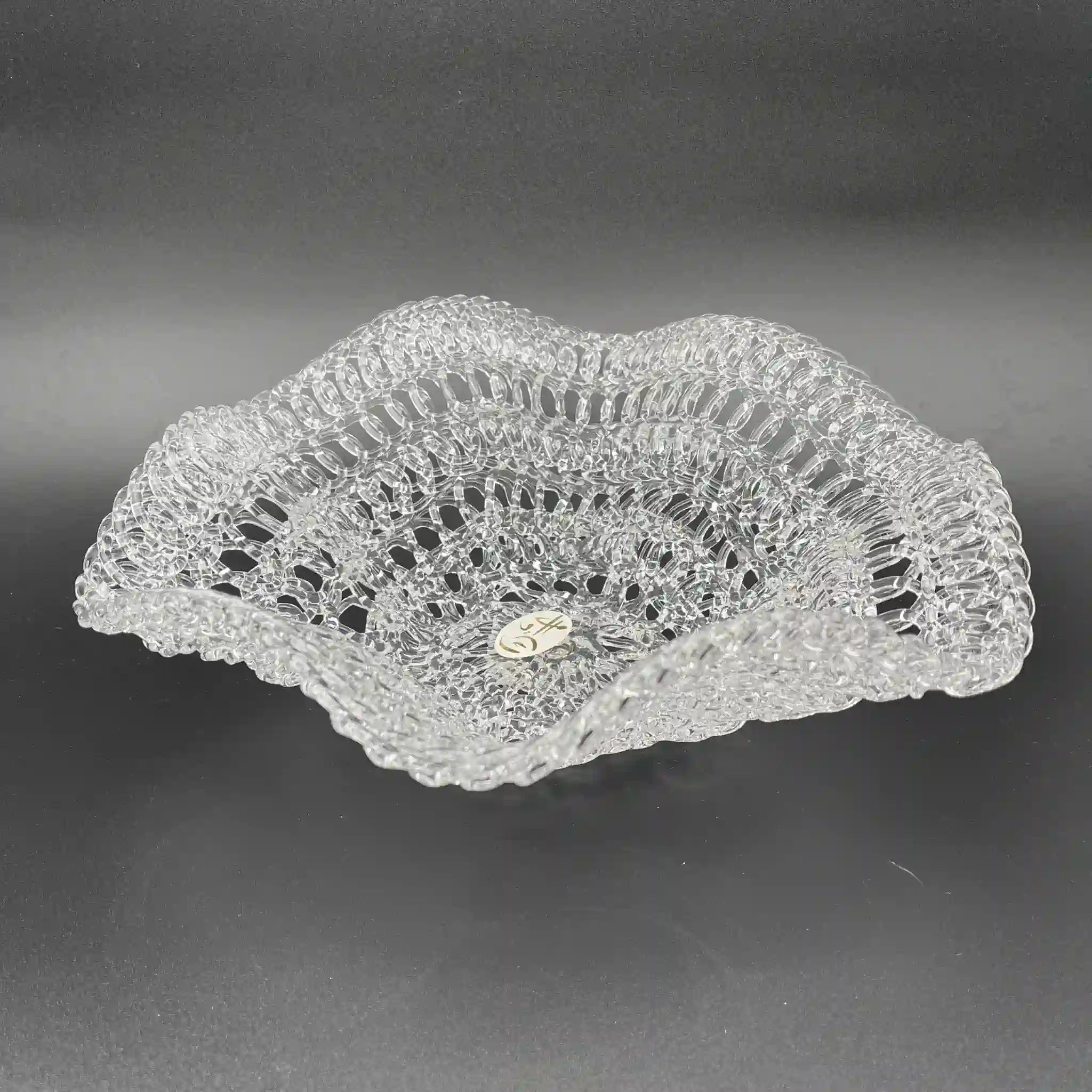 [Vintage] Compote (Moribachi) / Ishizuka Glass / Crafty Lace / Estimated 1970-90s / Glass / Japan / Handmade
