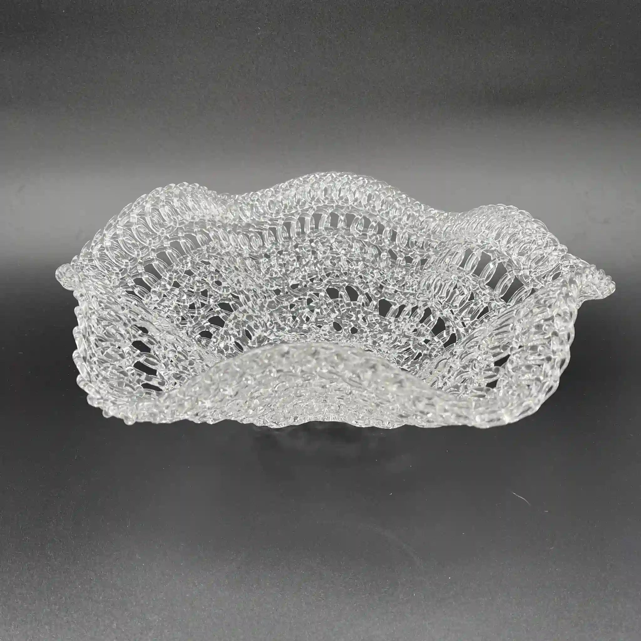[Vintage] Compote (Moribachi) / Ishizuka Glass / Crafty Lace / Estimated 1970-90s / Glass / Japan / Handmade