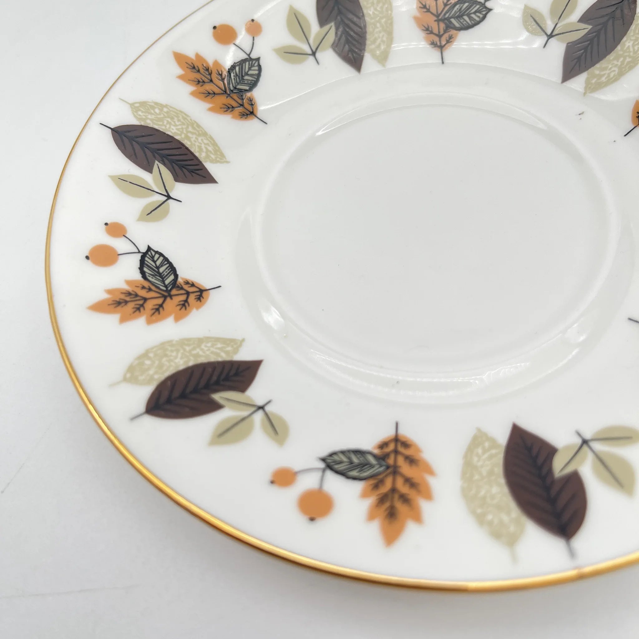 【复古】杯&碟2p / Royal Imperial（皇家帝国）/估计20c中期/ Bone China /英国/ otamleaf，金彩