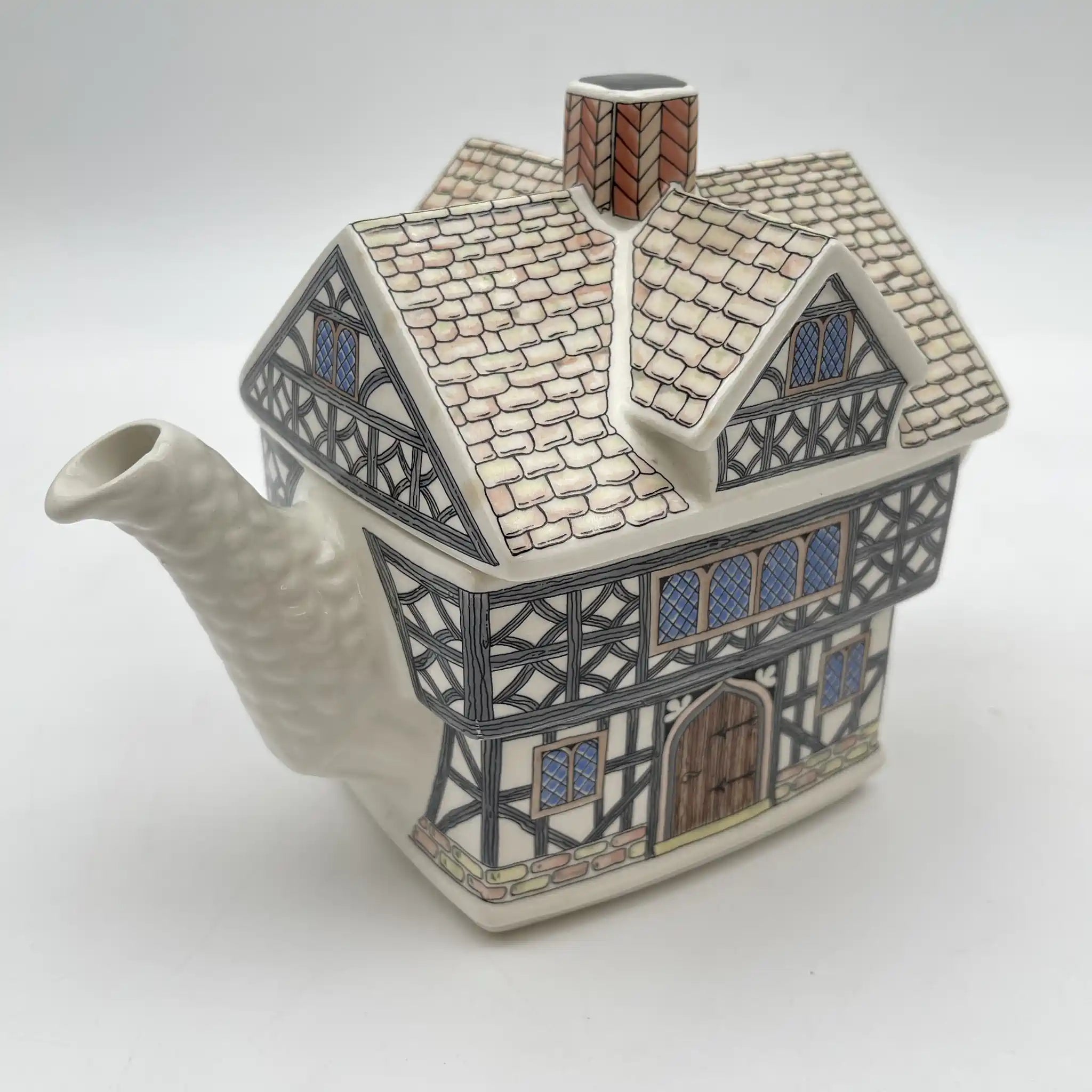 【リユース】 ティーポット / James Sadler & Sons / English Country Houses / Tudor House / 推定1990s / 陶器 / イギリス / チューダー様式, ハーフ・ティンバー