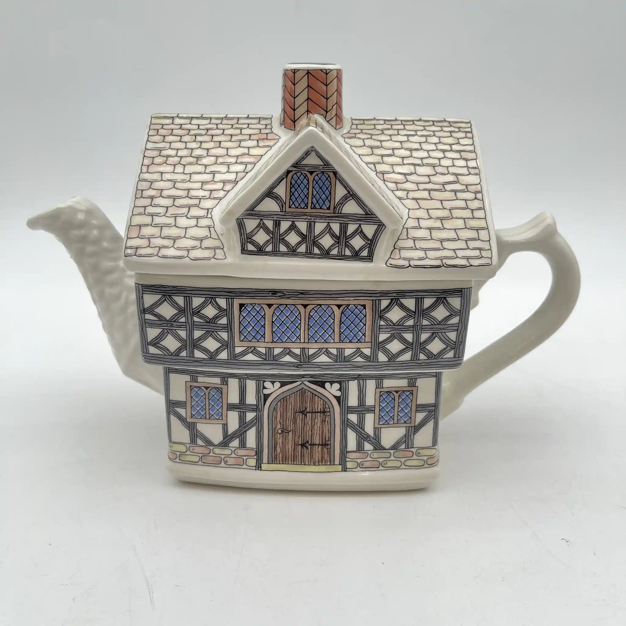【リユース】 ティーポット / James Sadler & Sons / English Country Houses / Tudor House / 推定1990s / 陶器 / イギリス / チューダー様式, ハーフ・ティンバー