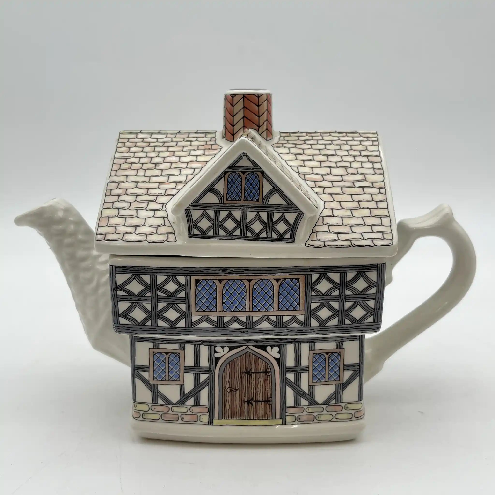 【リユース】 ティーポット / James Sadler & Sons / English Country Houses / Tudor House / 推定1990s / 陶器 / イギリス / チューダー様式, ハーフ・ティンバー