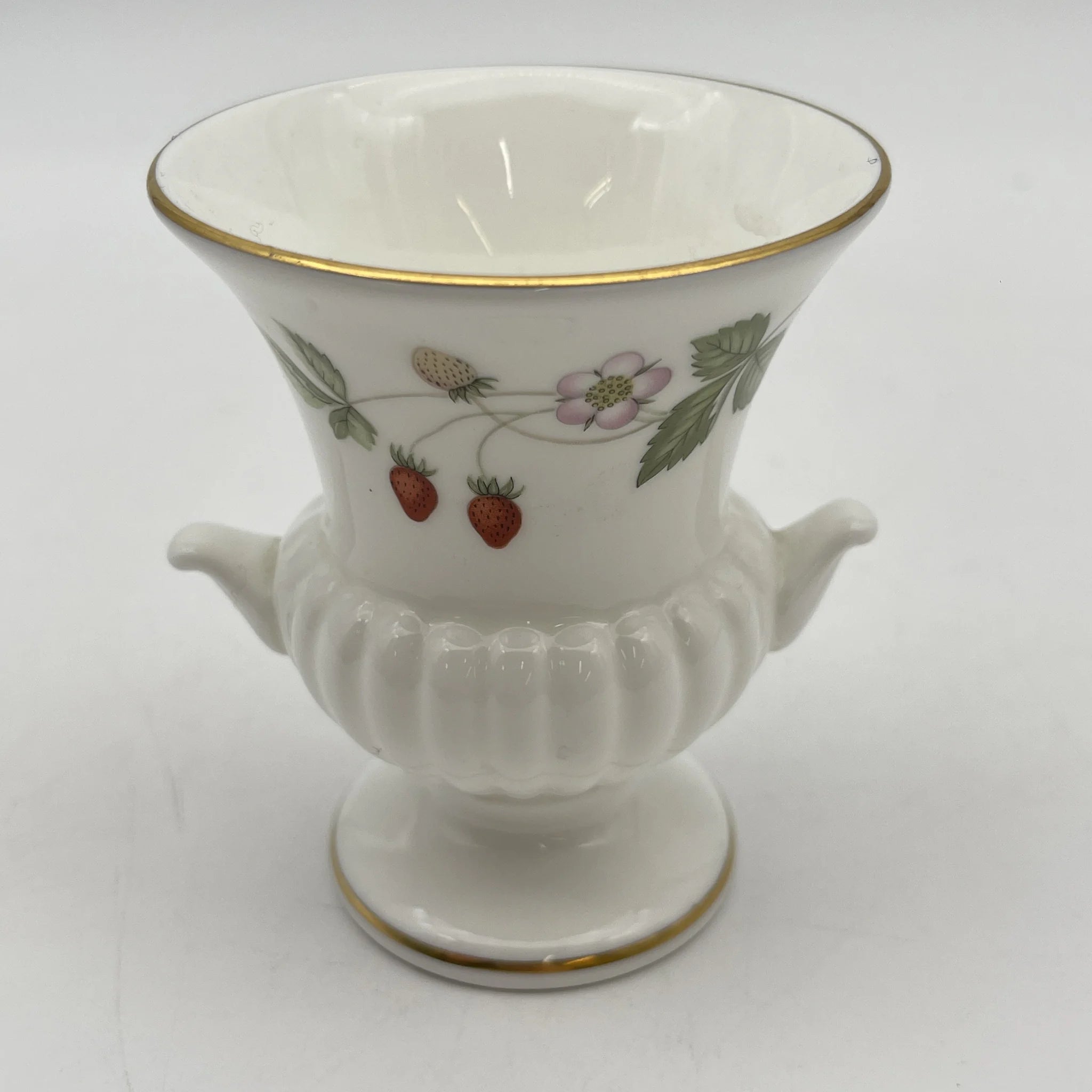 【リユース】 ミニチュア・ベース (花瓶) / Wedgewood / Wild Strawberry / 推定1990s / Bone China / イギリス / ボタニカルアート