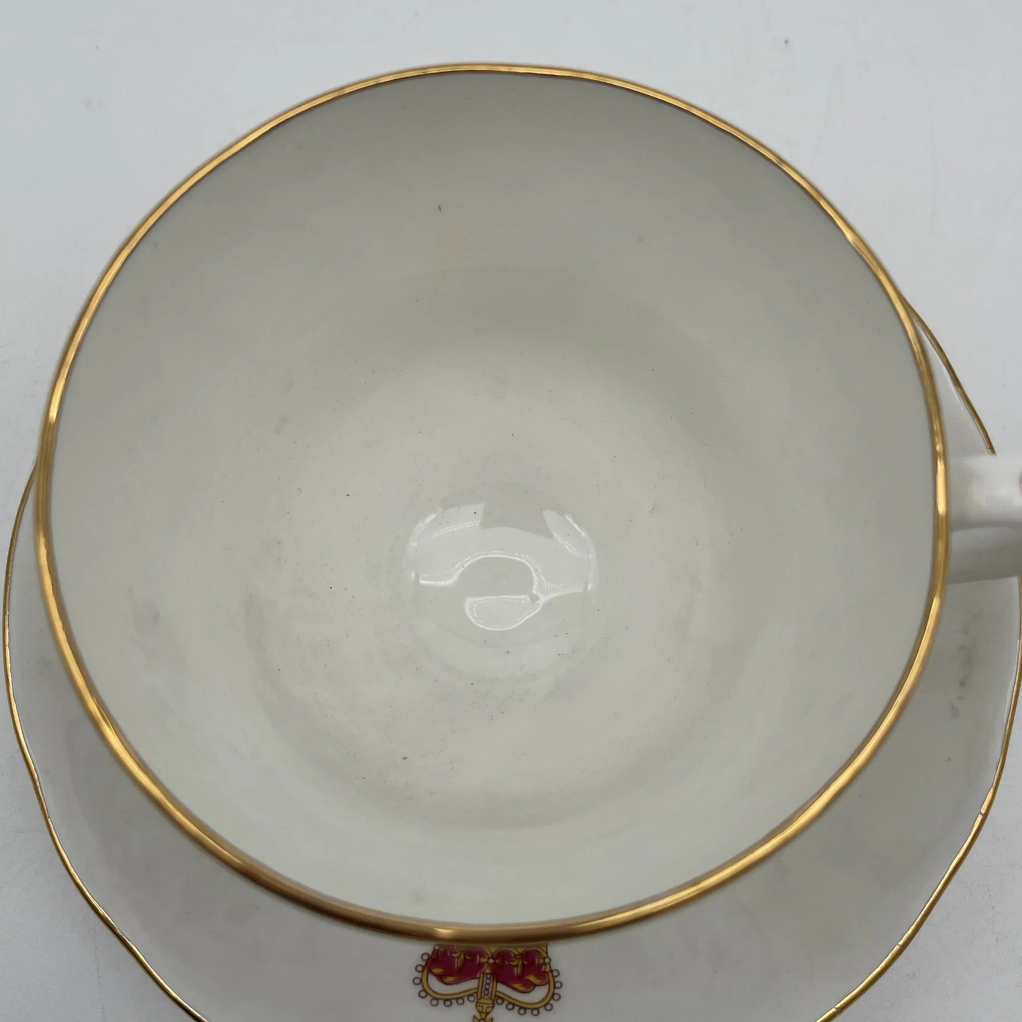 [Vintage] Cup & Saucer / The Queen's Silver Jubilee 1952-1977 / 1977 / Bone China / England / Queen Elizabeth II, Gold