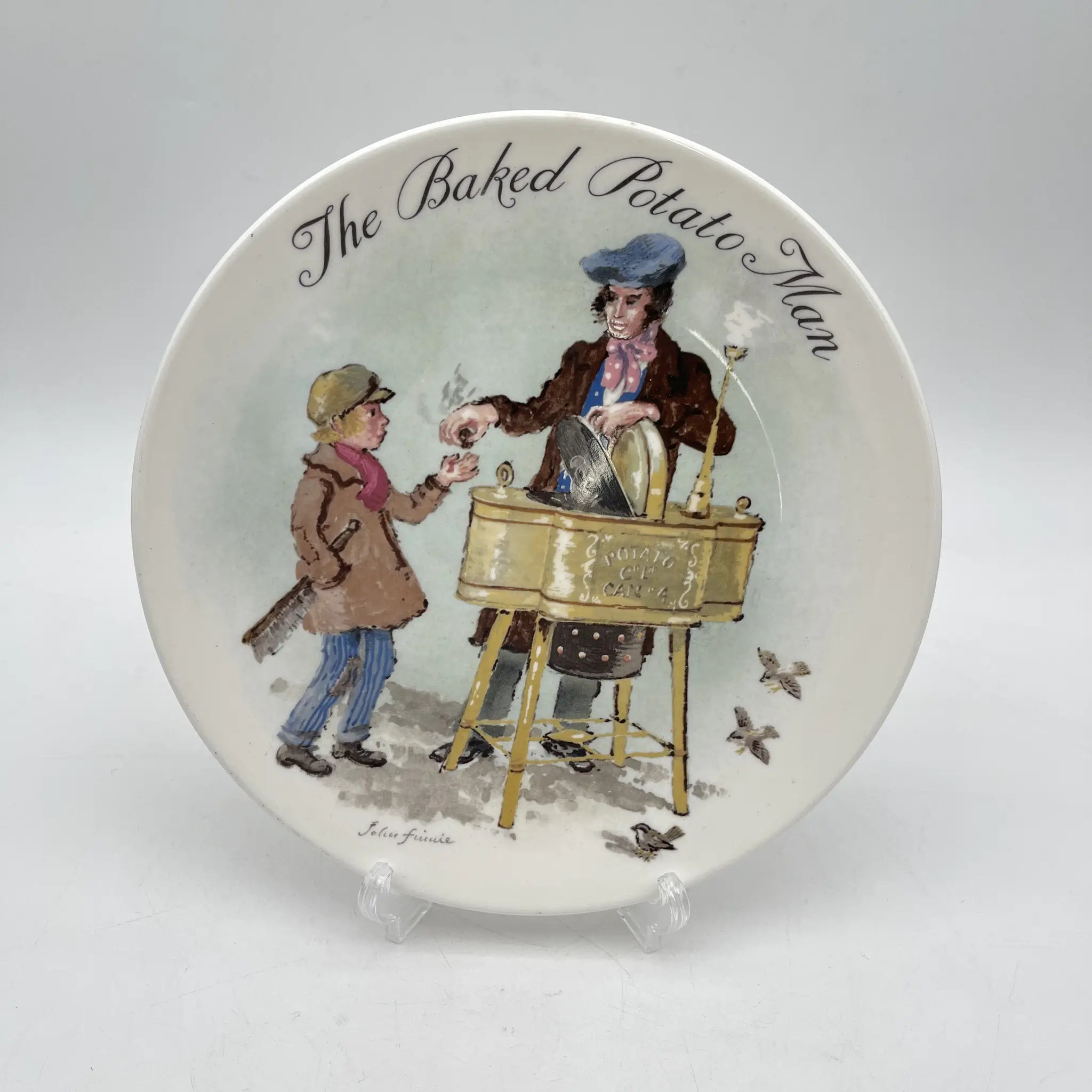 【复古】甜点盘/ Wedgewood / The Street Sellers of London / The Baked Potato Man / 1985 / Bone China /英国
