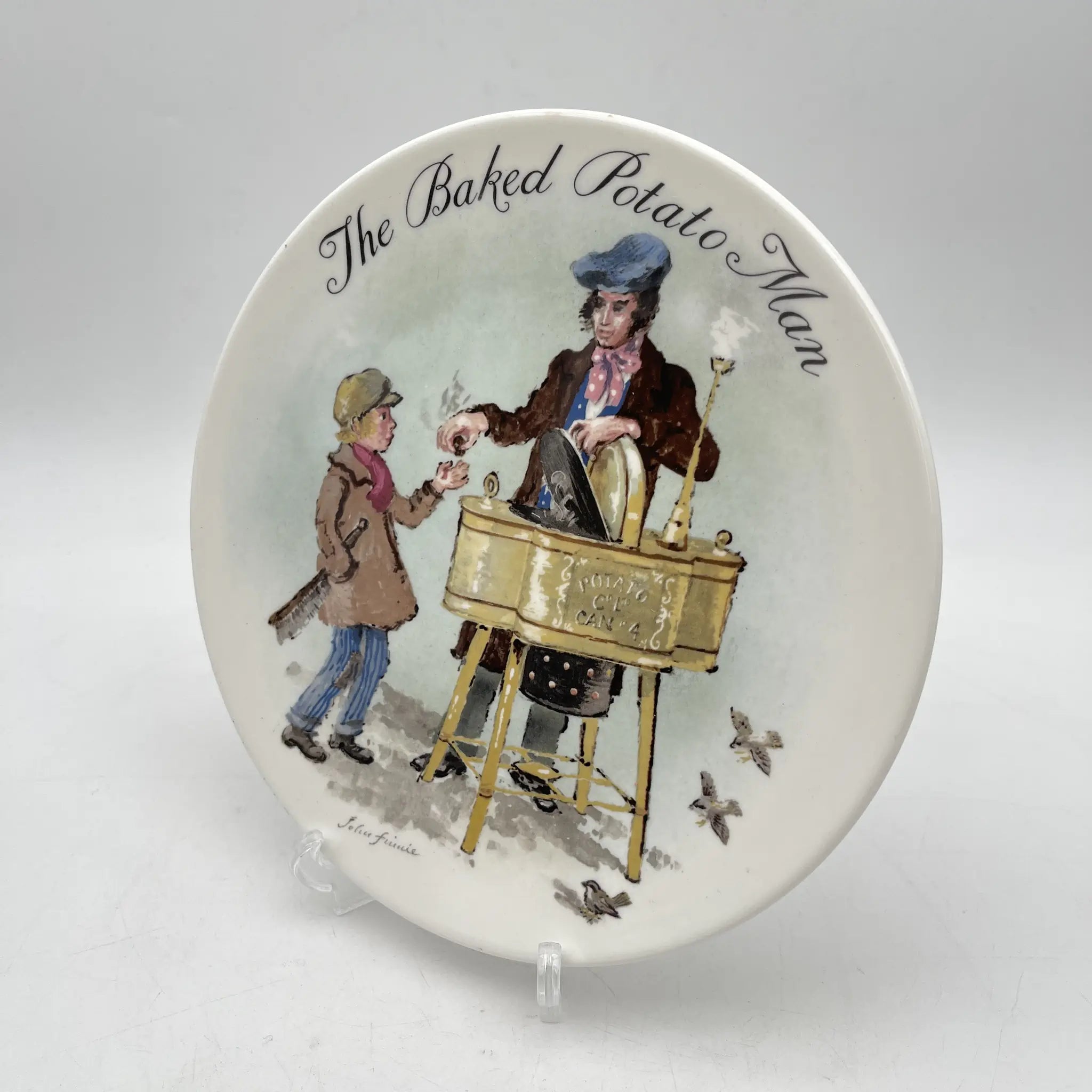 【复古】甜点盘/ Wedgewood / The Street Sellers of London / The Baked Potato Man / 1985 / Bone China /英国