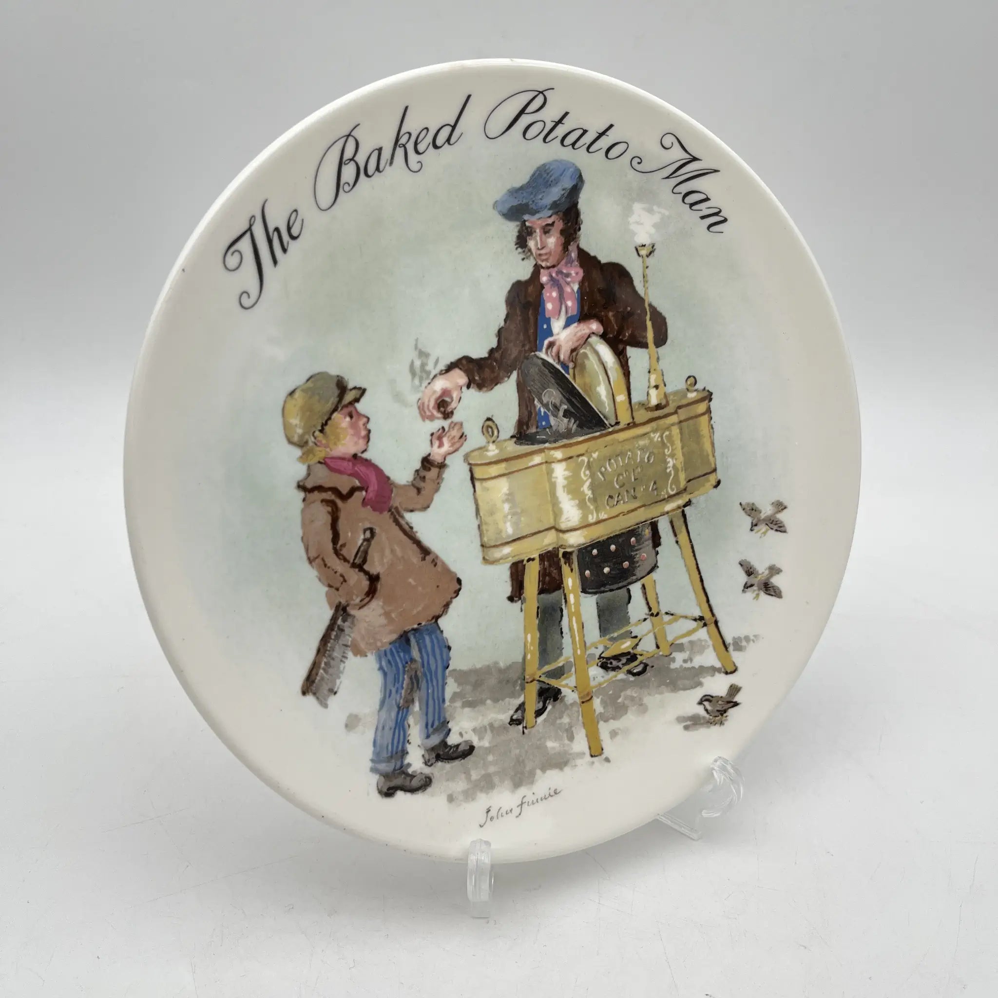 [Vintage] Dessert plate (medium plate) / Wedgewood / The Street Sellers of London / The Baked Potato Man / 1985 / Bone China / England