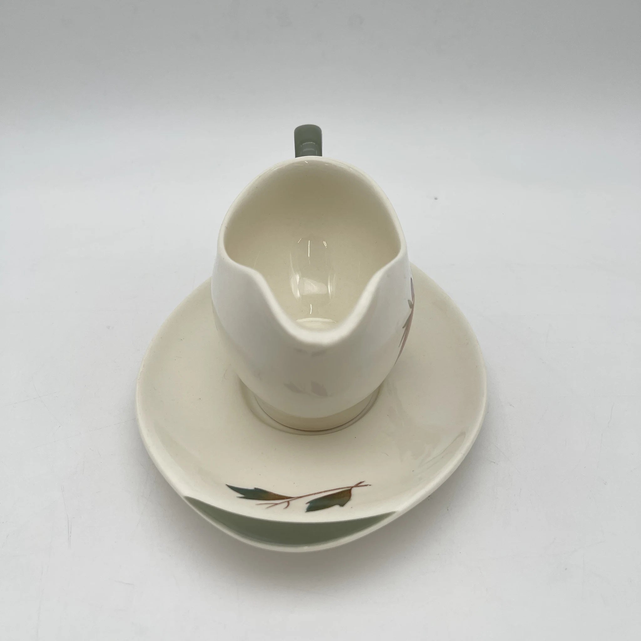 [Vintage] Sauce boat & saucer / Wedgewood / Covent Garden / Estimated mid-20C / Pottery / England / Botanical art