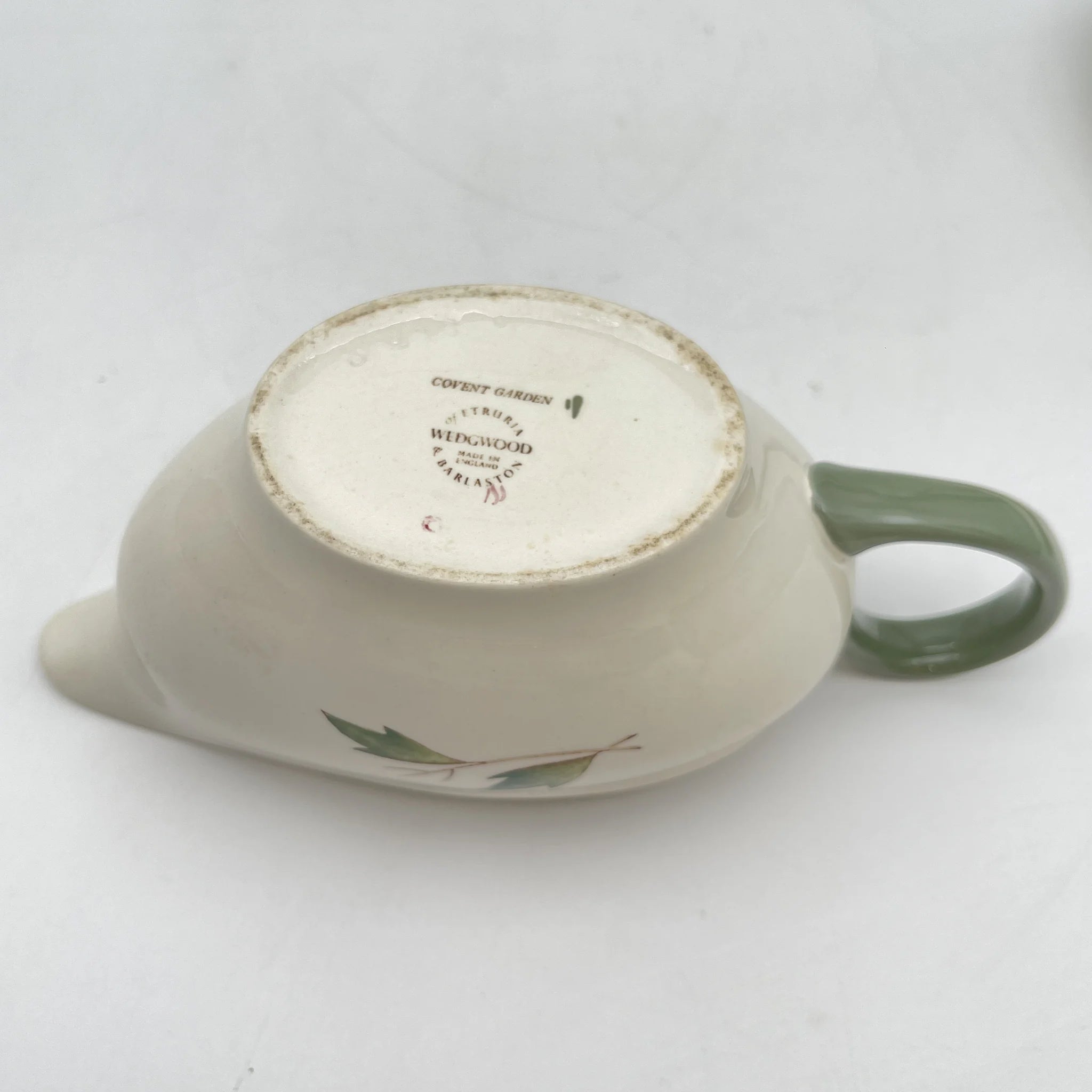 [Vintage] Sauce boat & saucer / Wedgewood / Covent Garden / Estimated mid-20C / Pottery / England / Botanical art