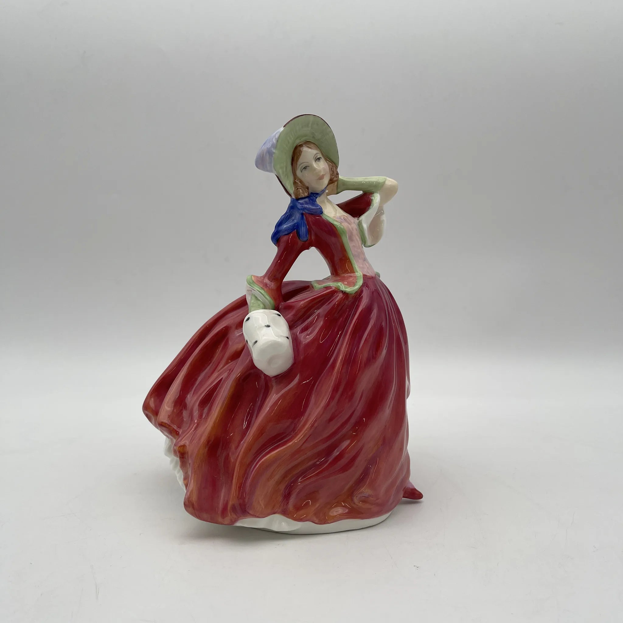 【复古】陶瓷器玩偶/ Royal Doulton / Autumn Breezes / 20c中后期/ Bone China /英国/ Leslie Harradine，手绘