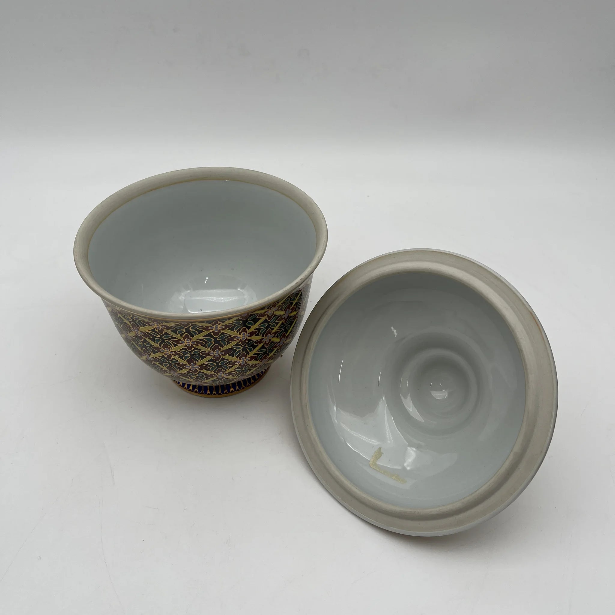 リユース】 蓋付き小鉢 / ベンジャロン焼 / 推定20C後期 / 磁器 / タイ
