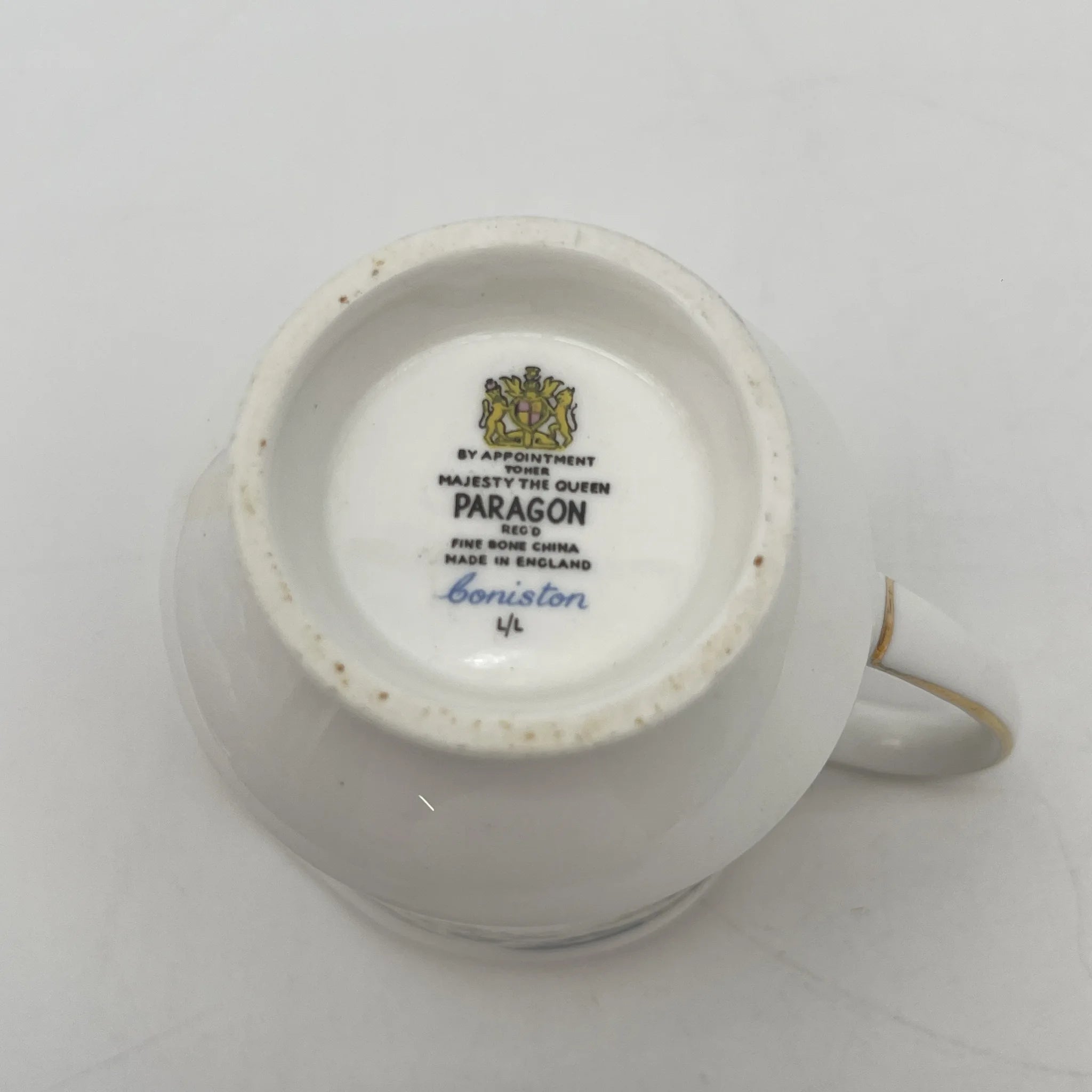 [Vintage] Creamer (milk jug) / Paragon / Coniston / Estimated mid-20C / Fine Bone China / England / Fluted, Cobalt, Floret